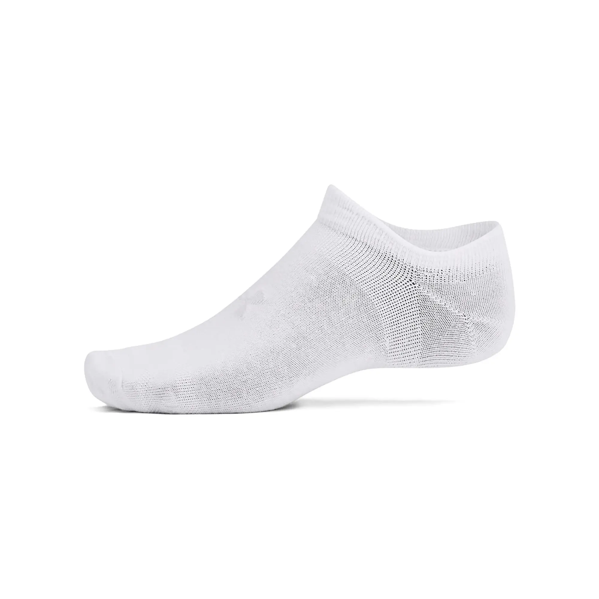 Unisex  Under Armour  Essential 6-Pack No-Show Socks White / White / Halo Gray XL