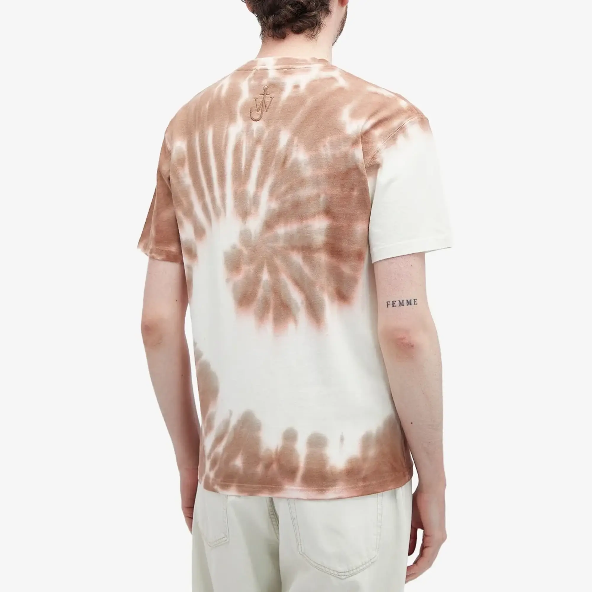 JW Anderson Women's Cat Print Tie Dye T-Shirt Tobacco