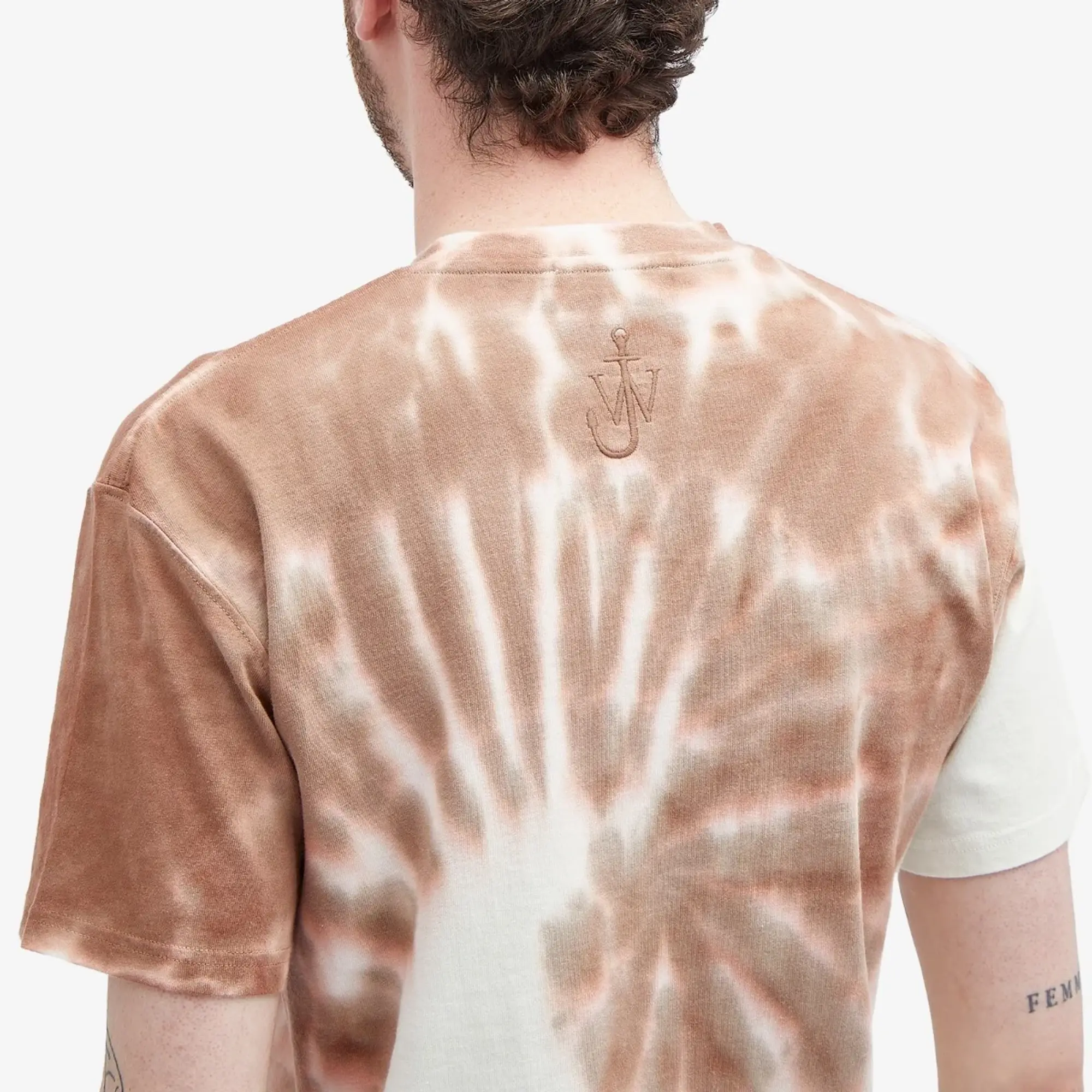 JW Anderson Women's Cat Print Tie Dye T-Shirt Tobacco