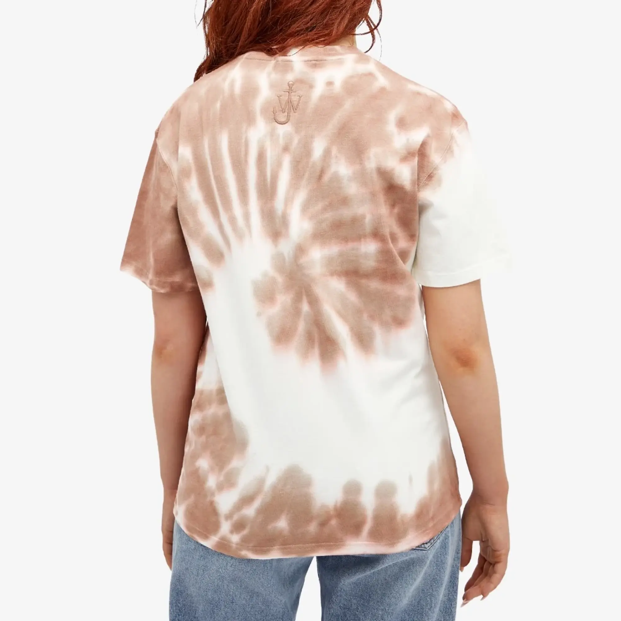 JW Anderson Women's Cat Print Tie Dye T-Shirt Tobacco