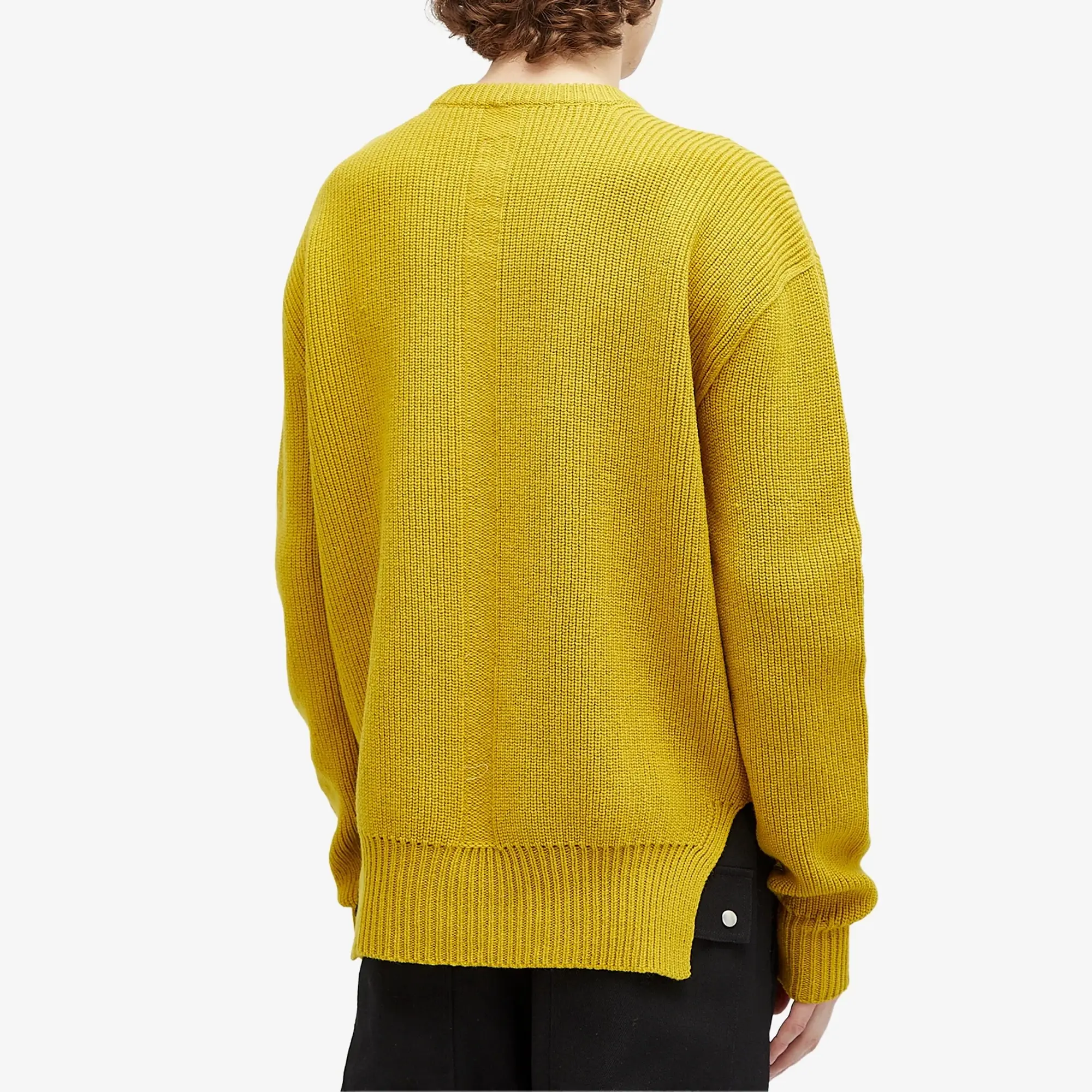 Rick Owens Men's Fisherman Knit Round Neck Lemon
