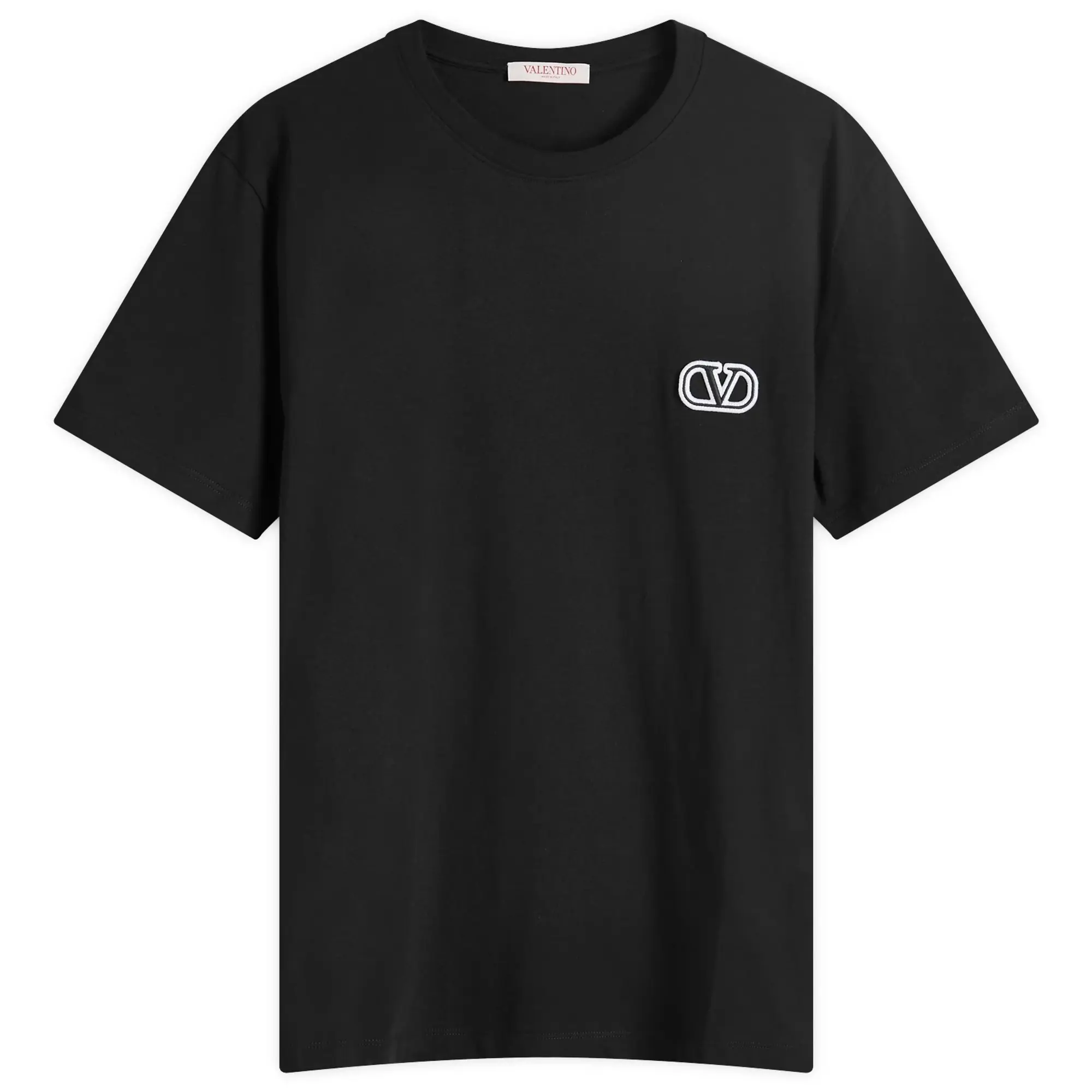 Valentino Men's Small V Logo T Shirt Black