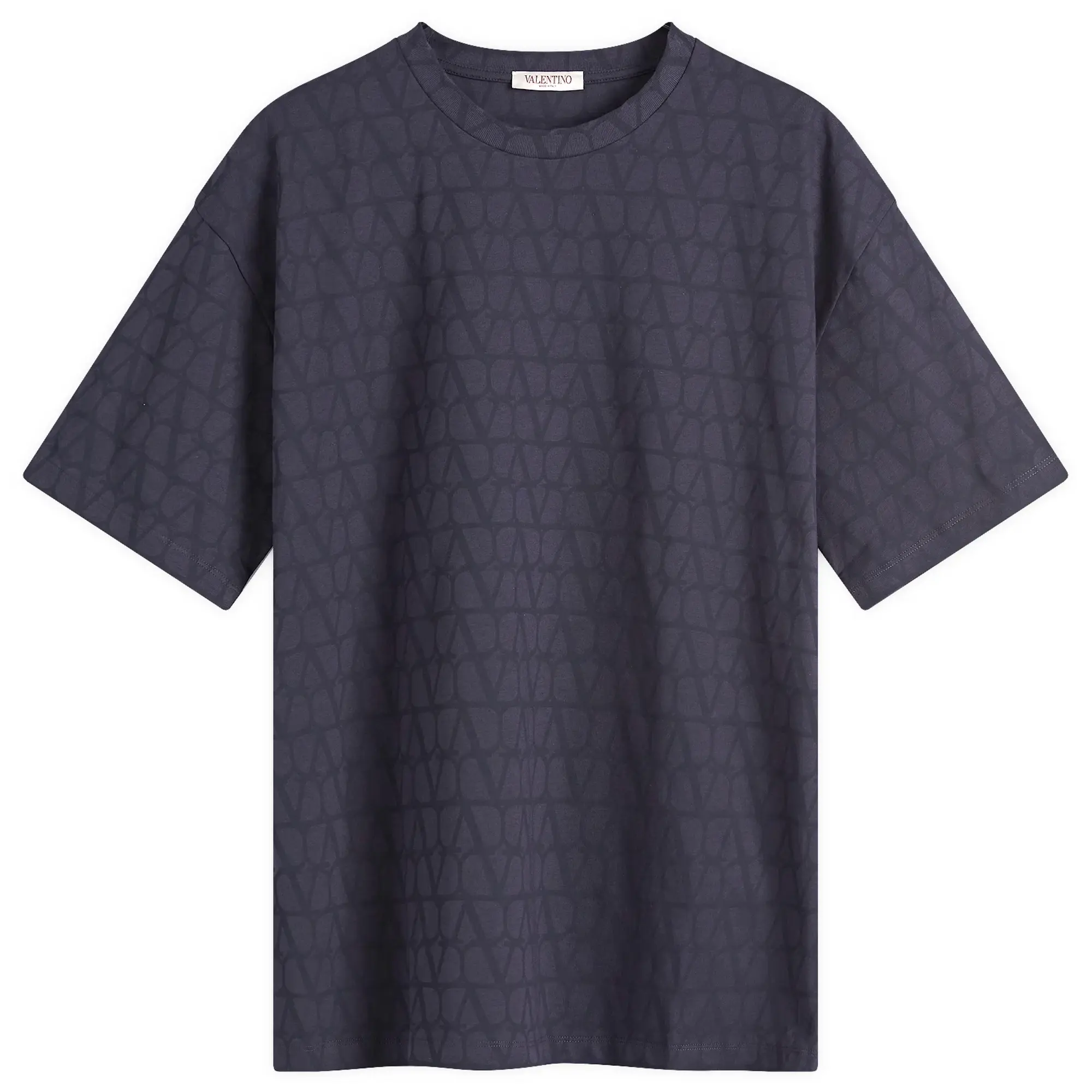 Valentino Men's V Logo Tonal T Shirt Navy