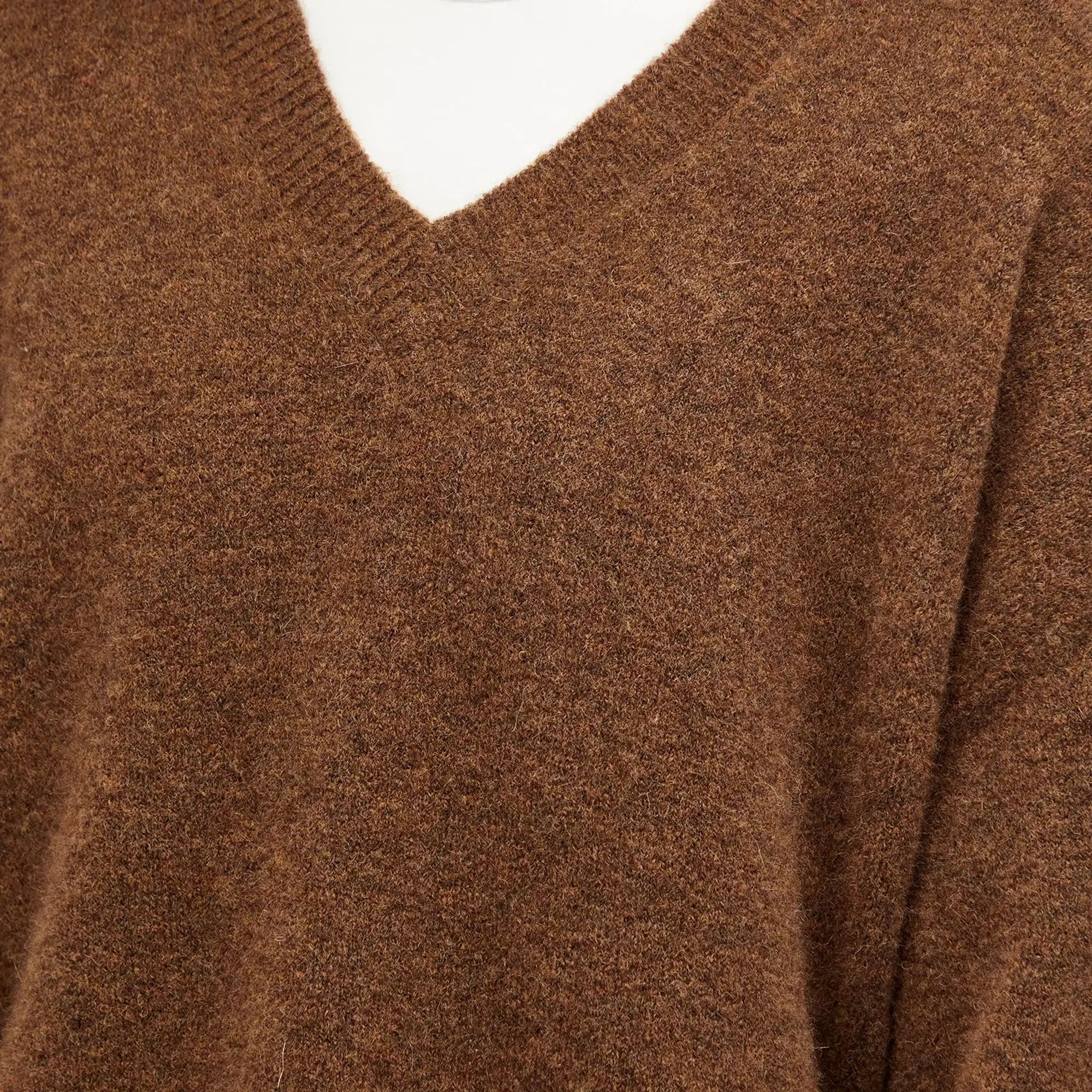 Rick Owens Men's Tommy Knit V Neck Brown