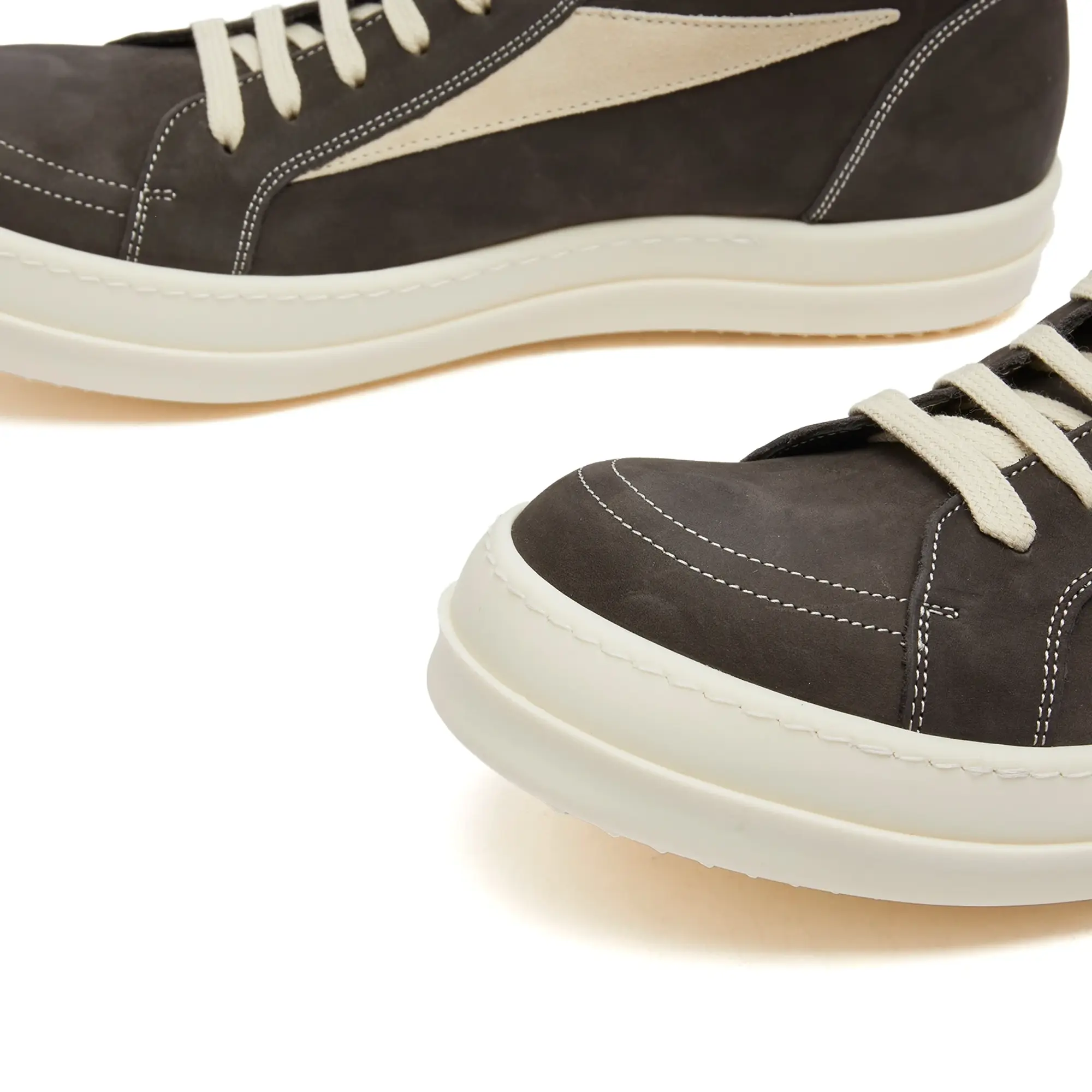 Rick Owens Men's High Vintage Sneaks Dark Dust / Milk