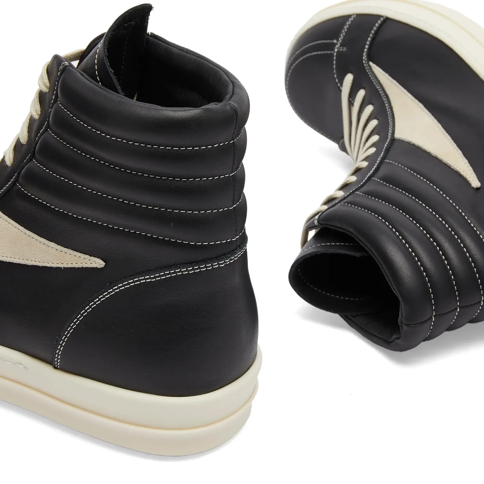 Rick Owens Men's High Vintage Sneaks Black/Milk
