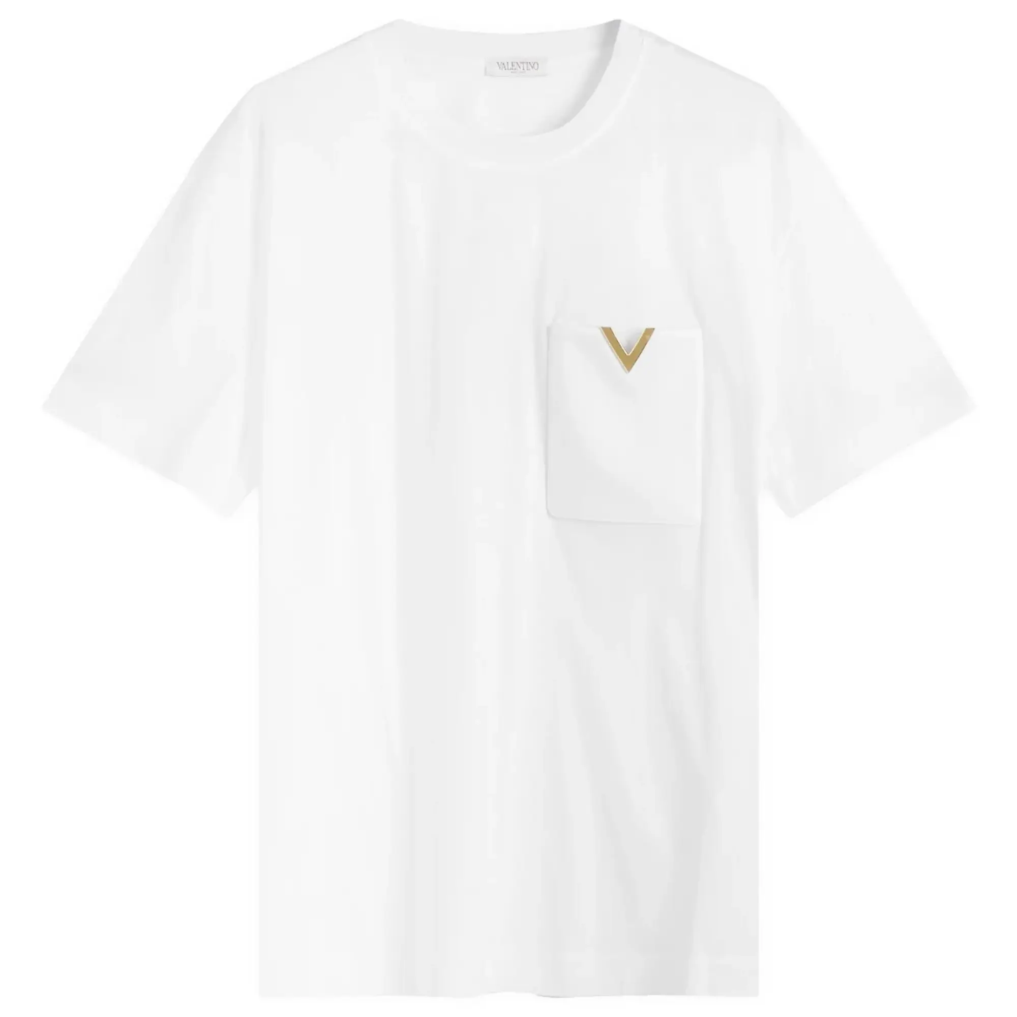 Valentino Men's V Pocket Logo Shirt White
