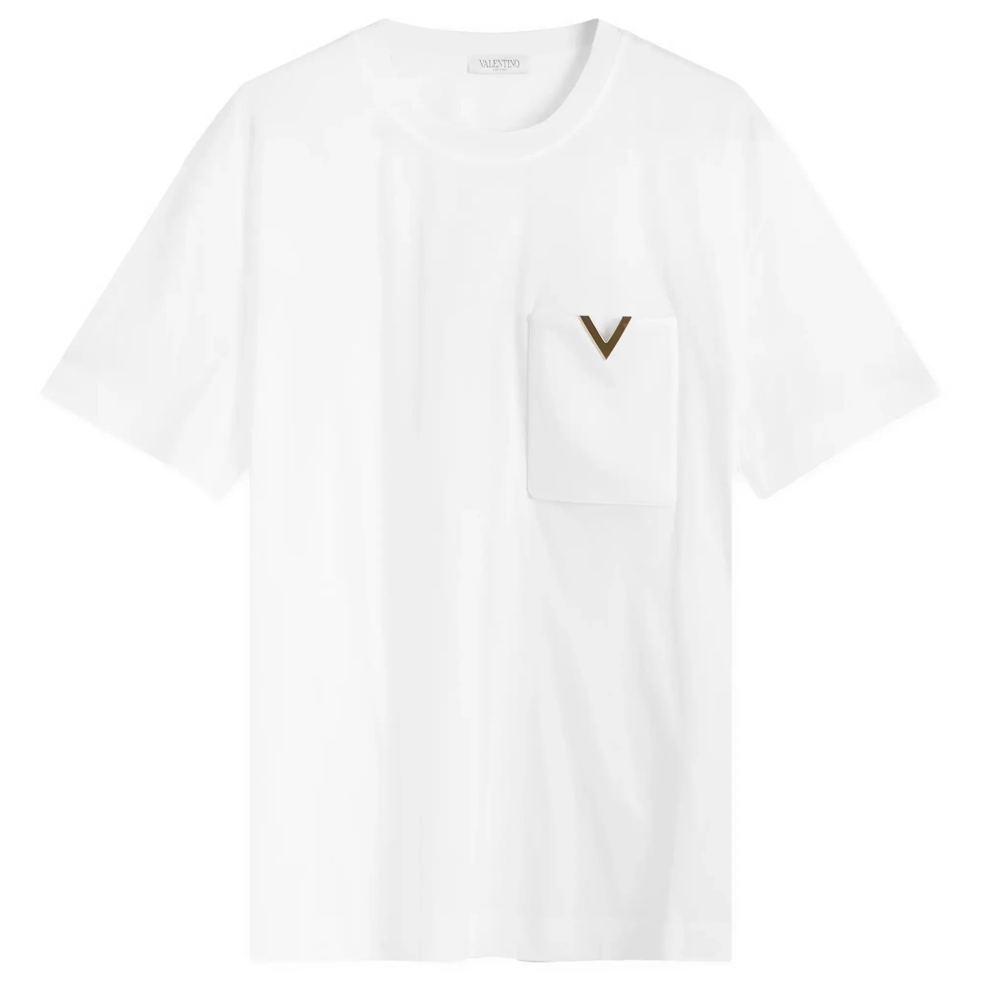 Valentino Men's V Pocket Logo Shirt White