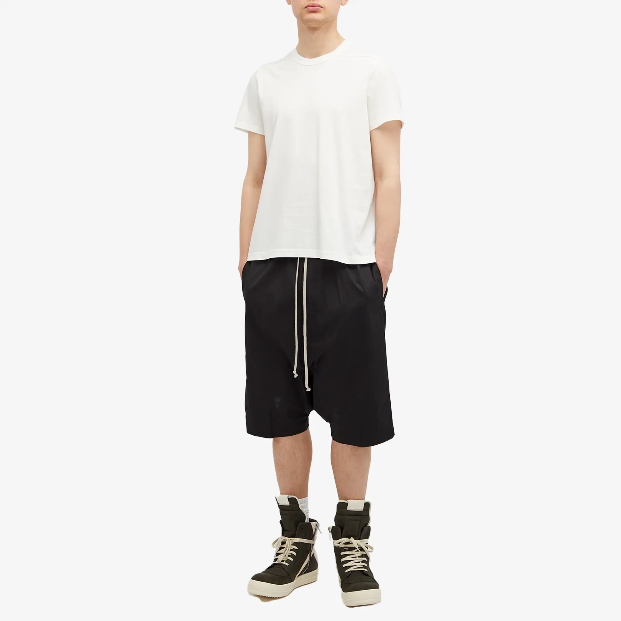Rick Owens Men's Short Lightweight Level Tee Milk