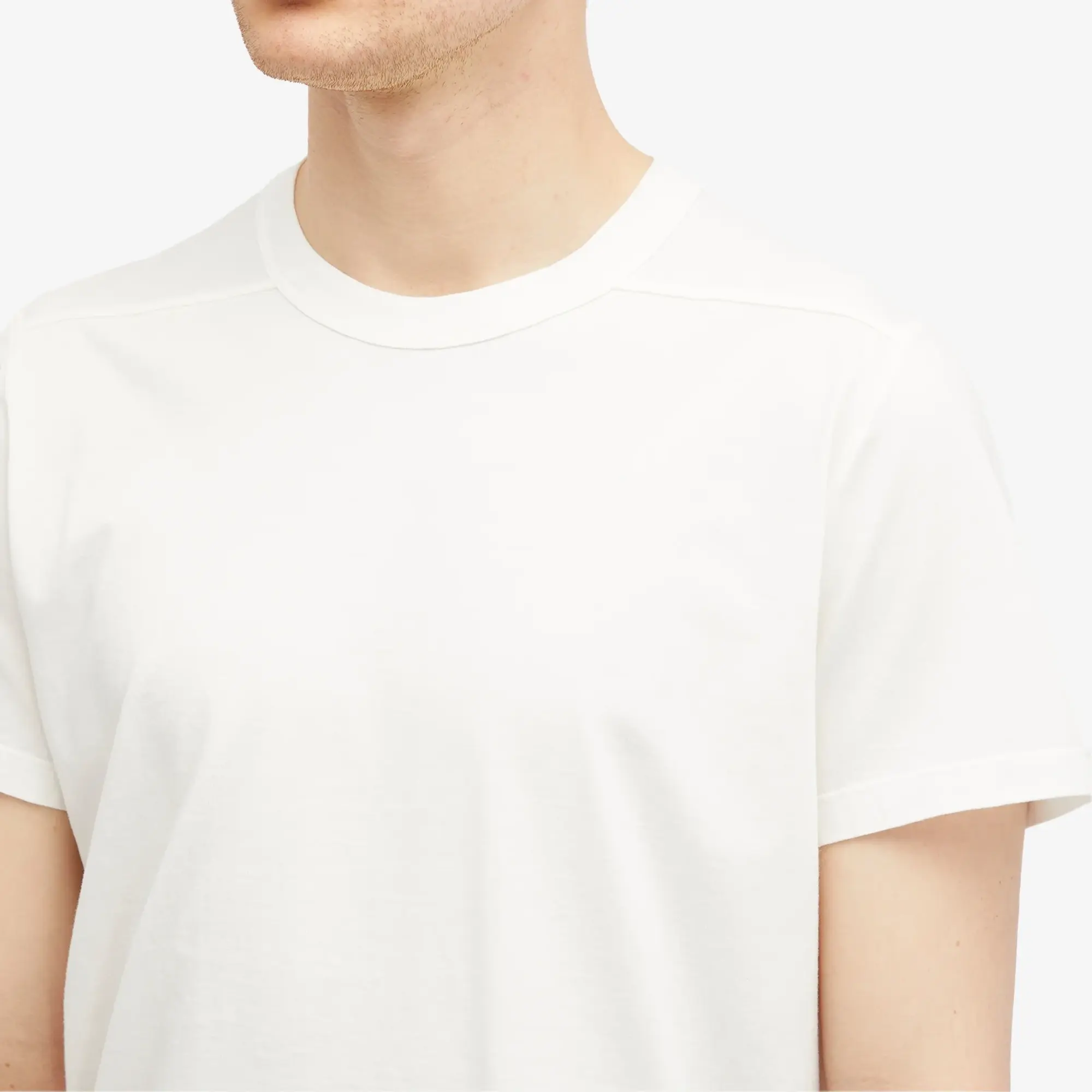Rick Owens Men's Short Lightweight Level Tee Milk