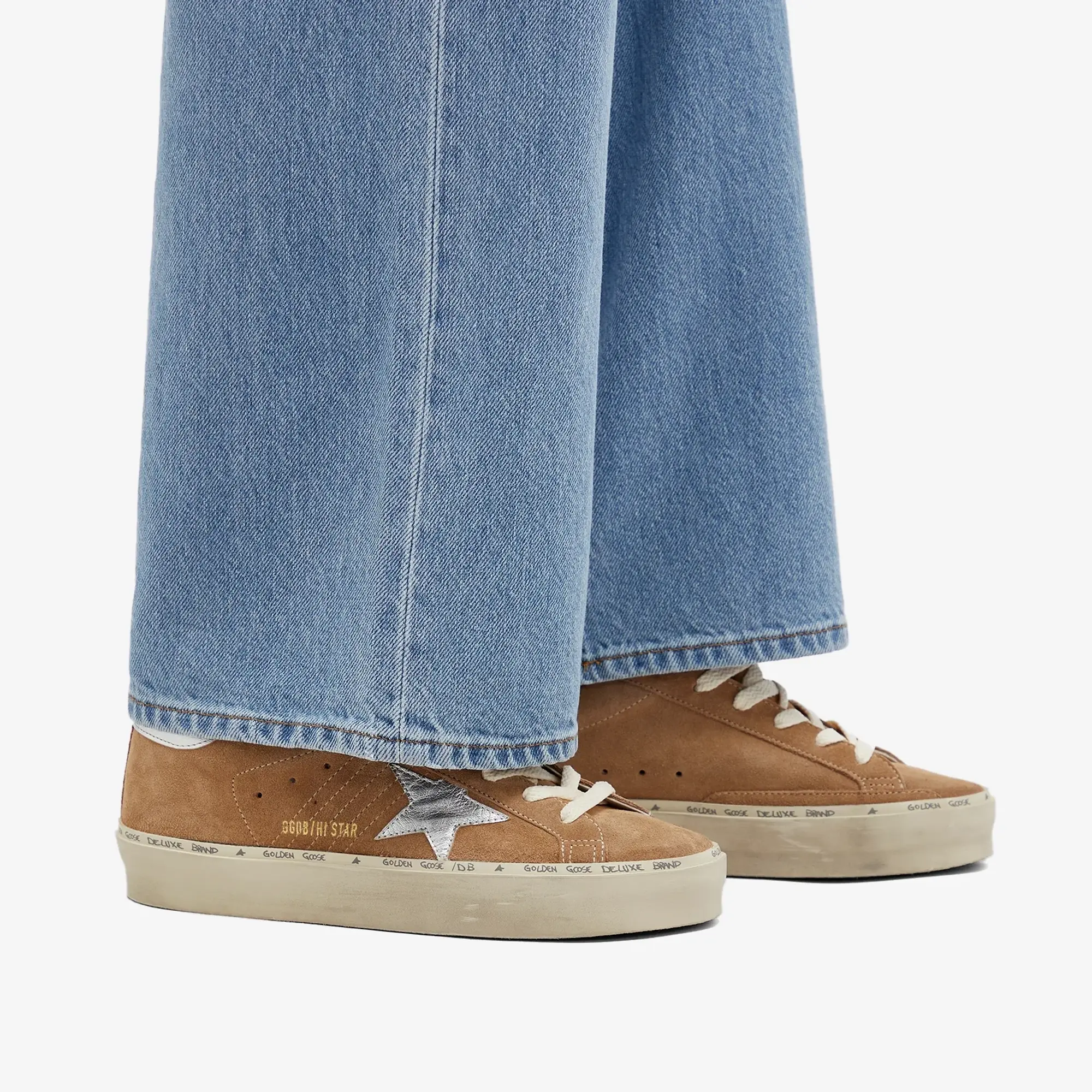 Golden Goose Women's Hi Star Sneaker Tobacco/Silver