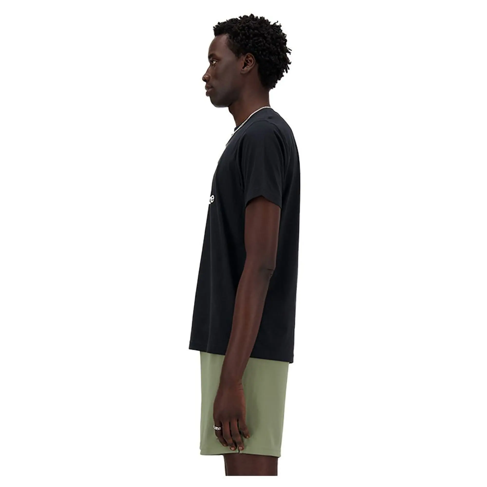 New Balance Mens Stacked Logo T-Shirt - Black, Black