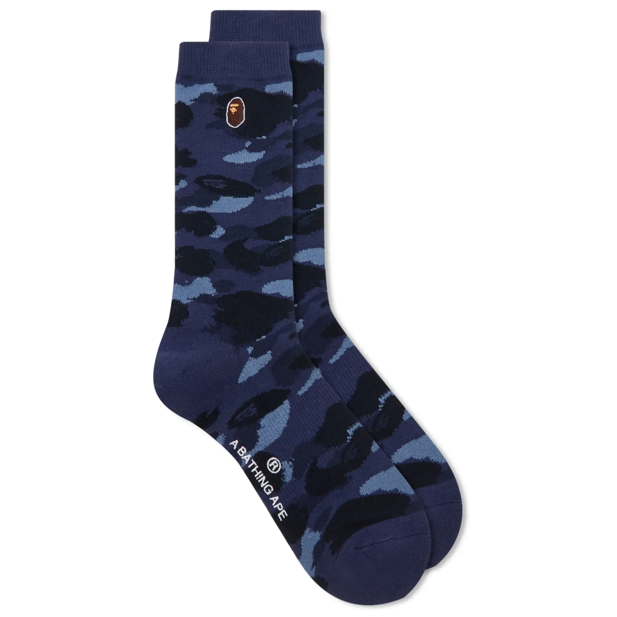 A Bathing Ape Colour Camo One Point Socks Navy