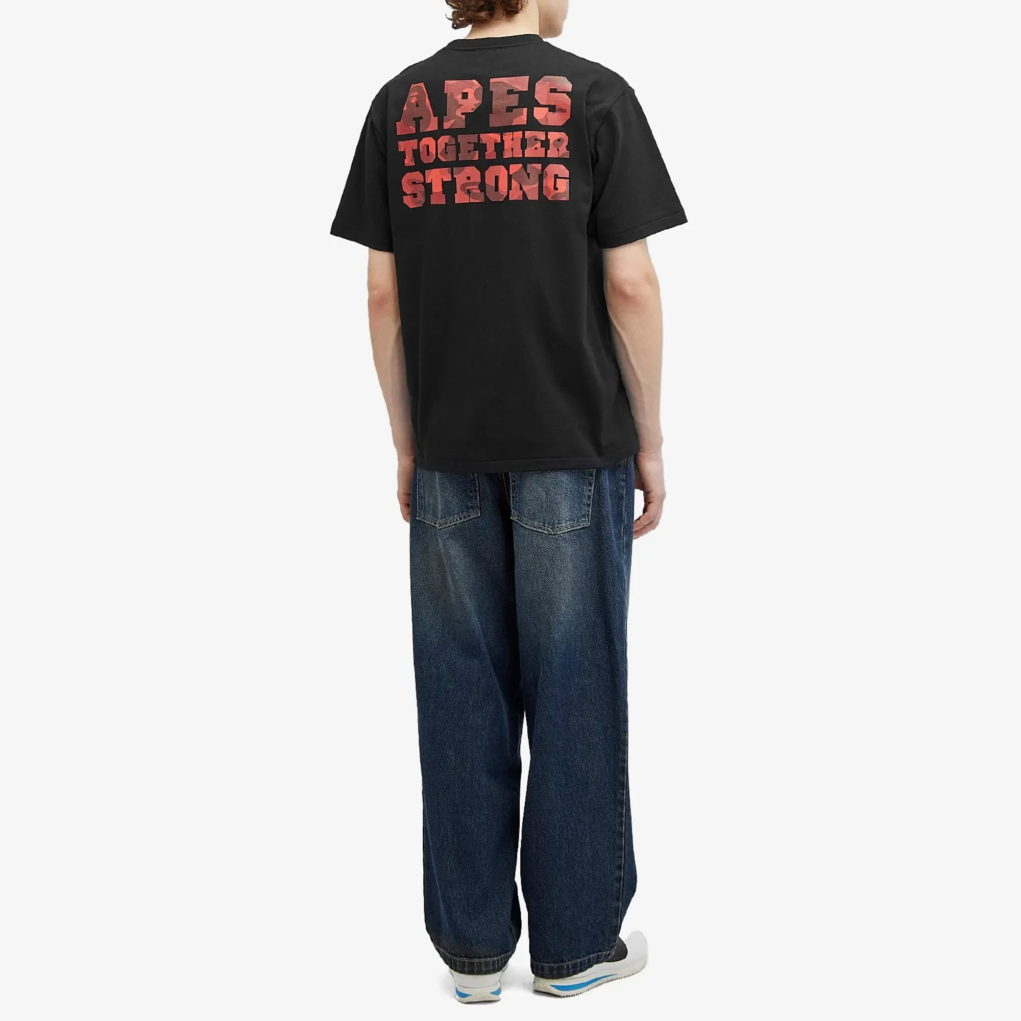 A Bathing Ape Men's Colour Camo College ATS T-Shirt Black