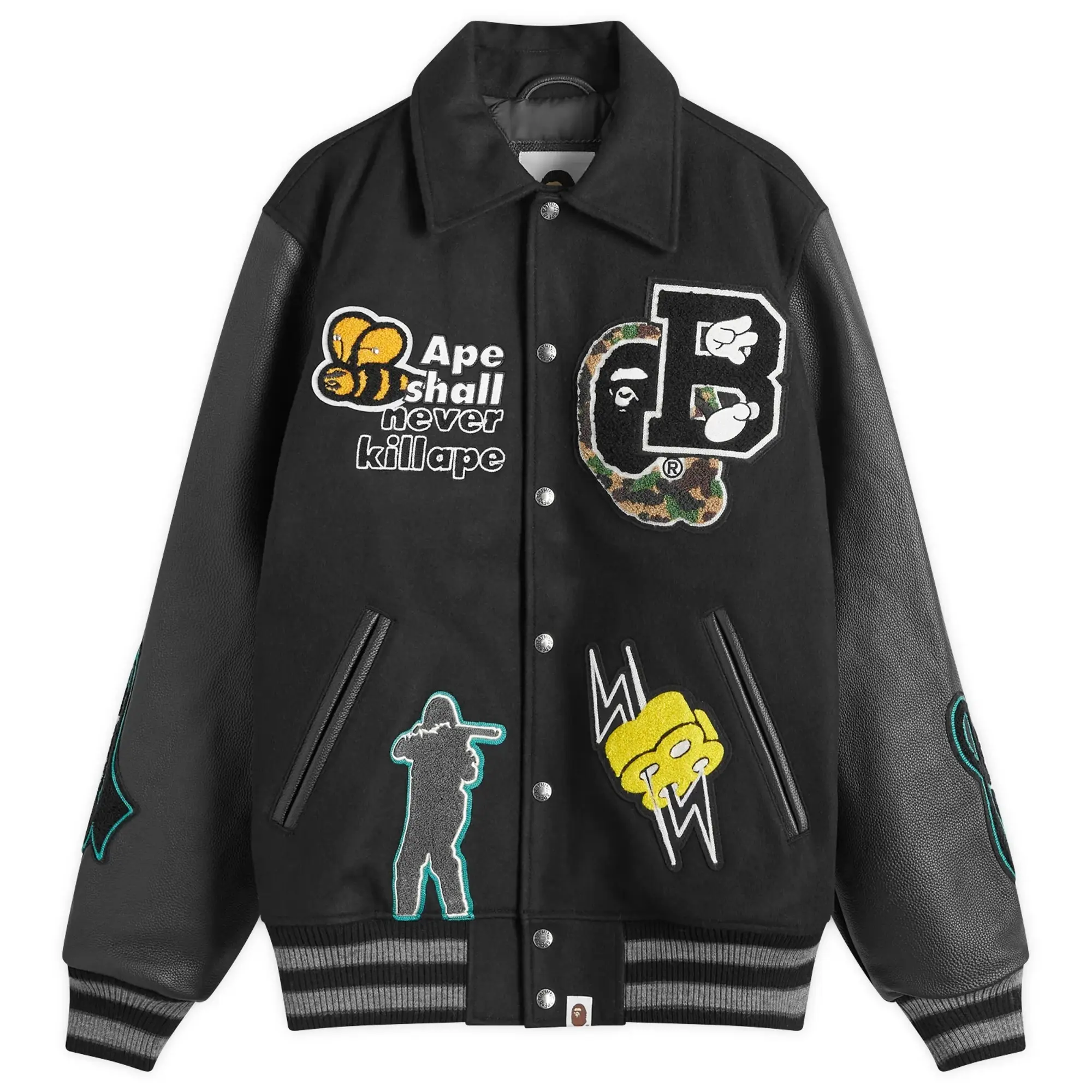 A Bathing Ape Men's BAPE Varsity Jacket Black