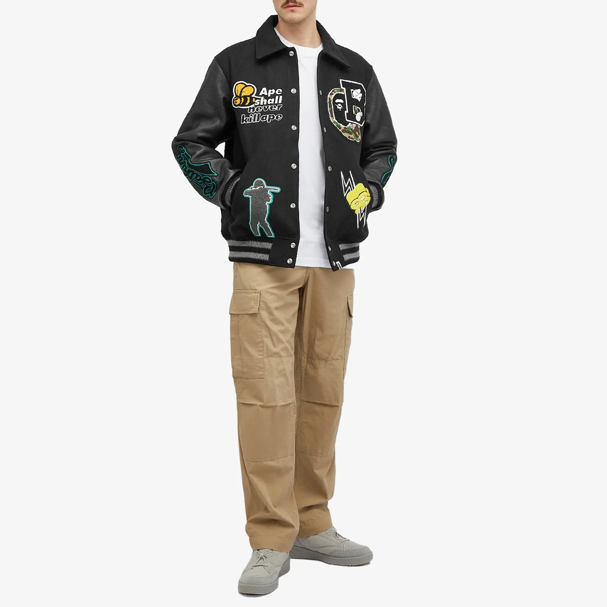 A Bathing Ape Men's BAPE Varsity Jacket Black