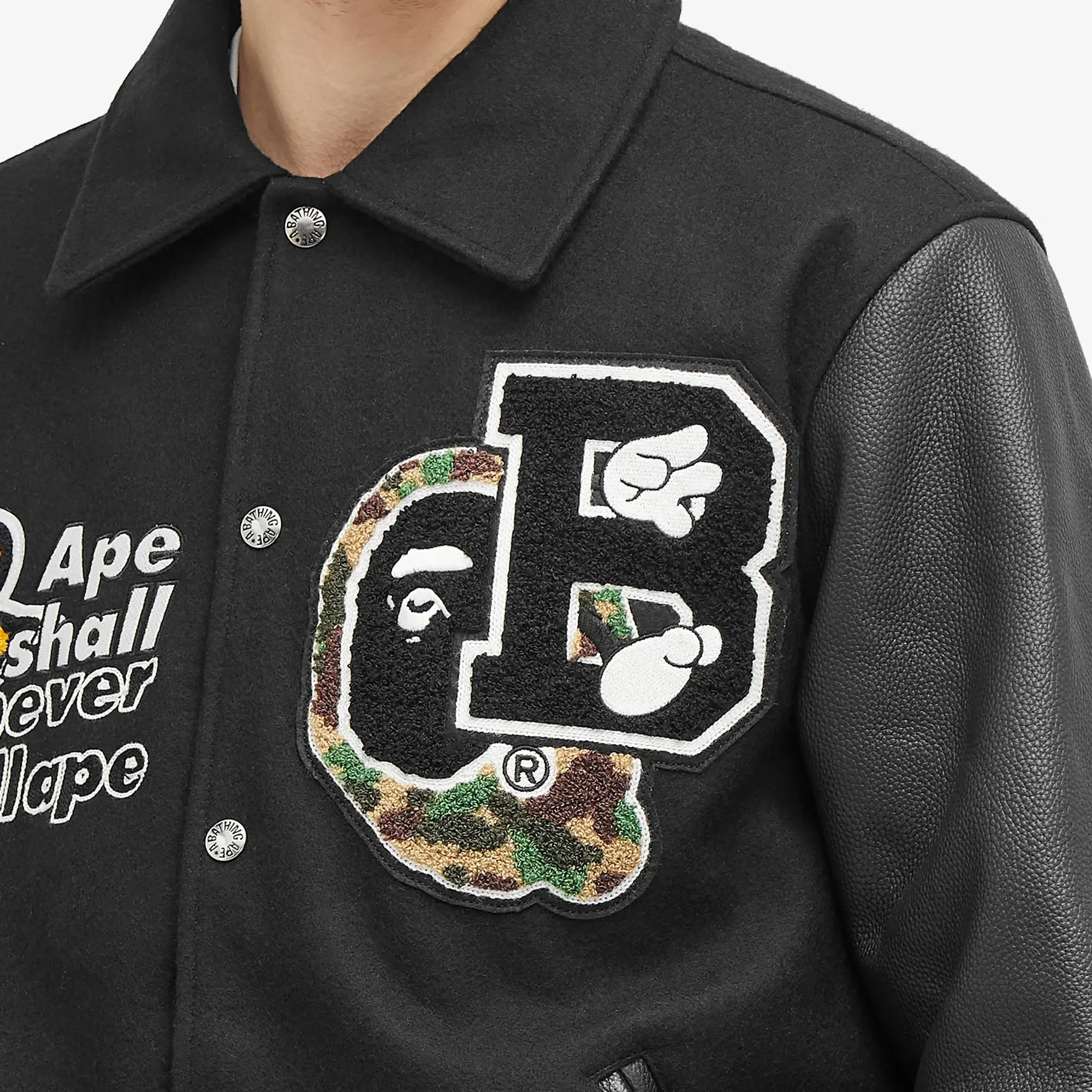 A Bathing Ape Men's BAPE Varsity Jacket Black