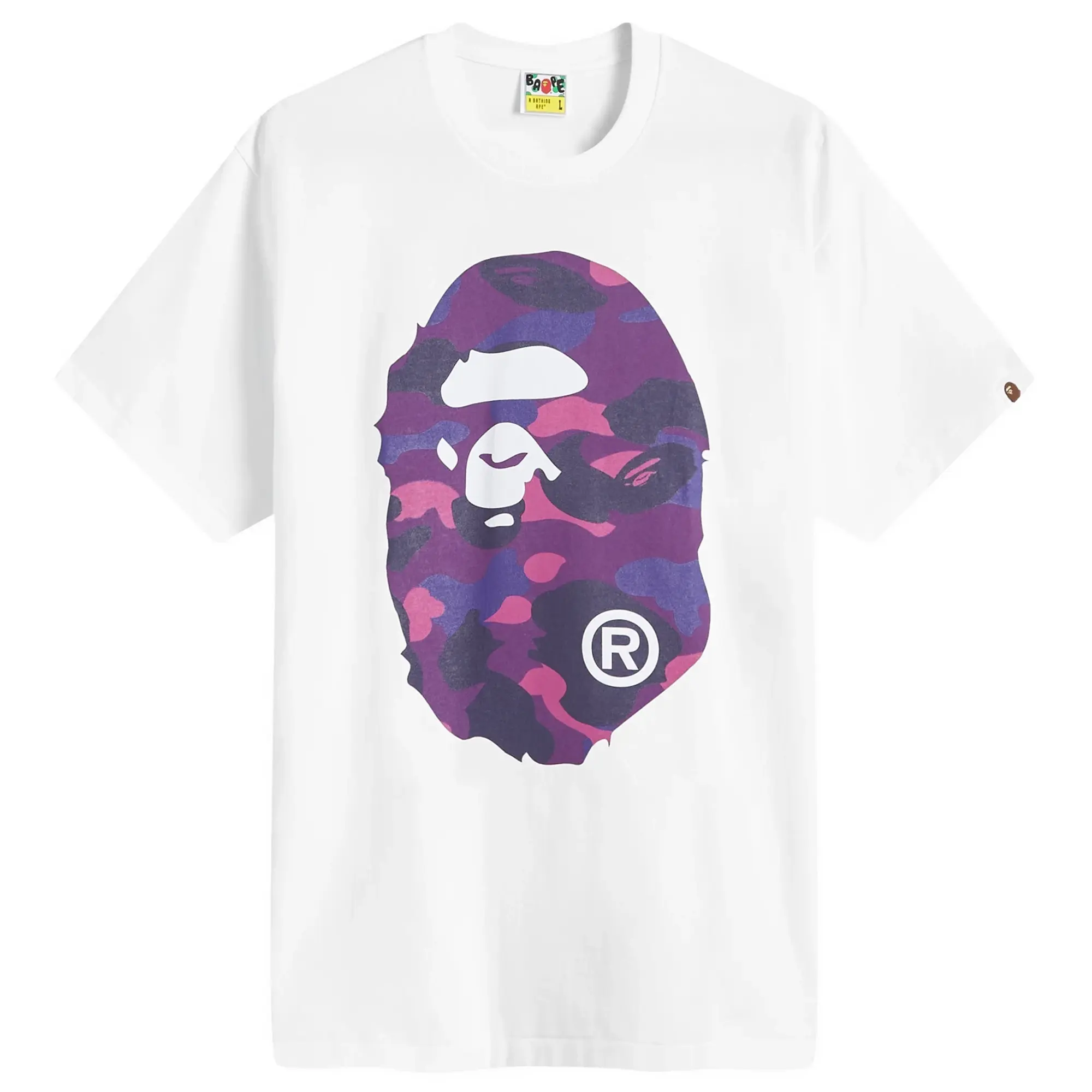 T-Shirt A Bathing Ape Color Camo Big Ape Head Tee White/ Purple Xxl