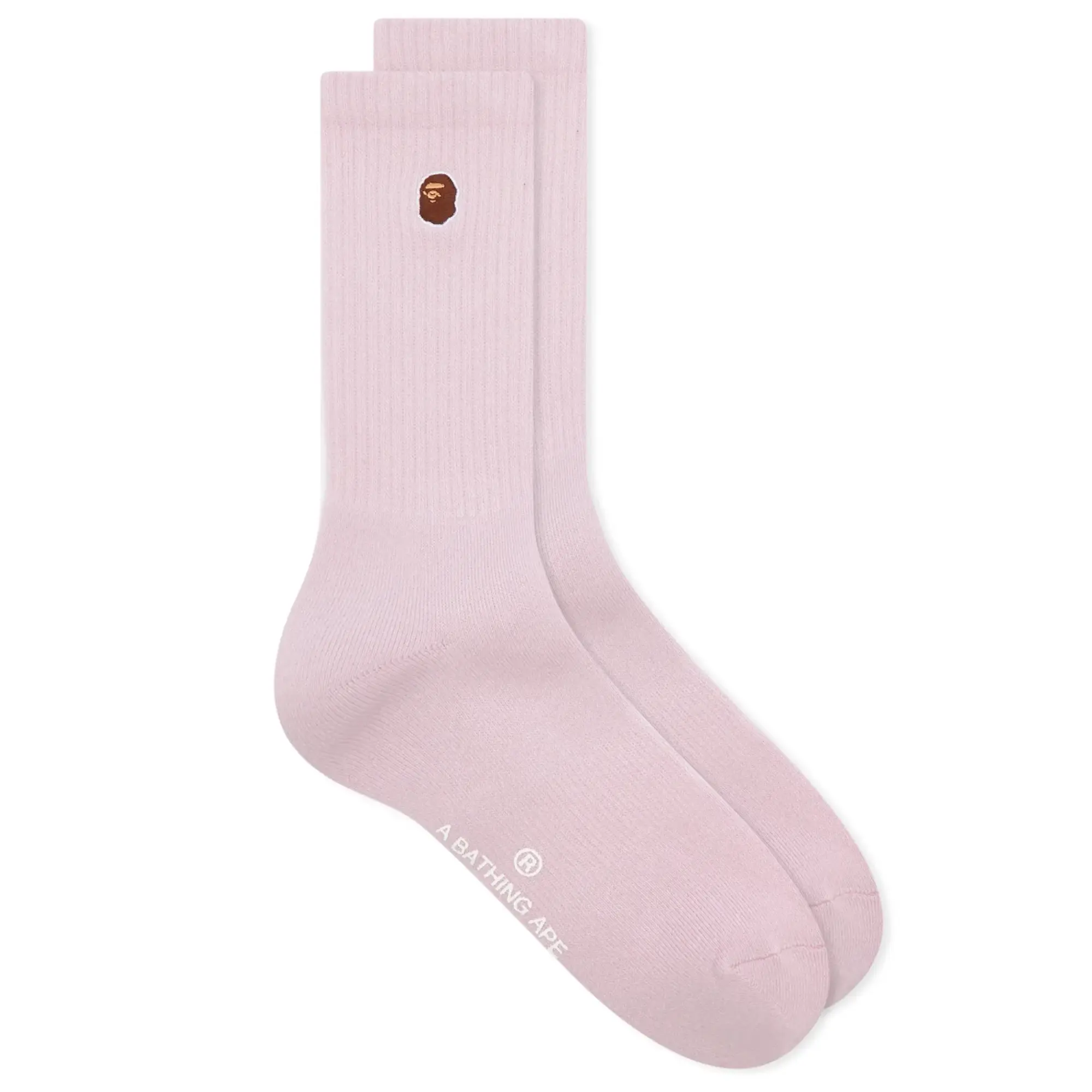A Bathing Ape Women's Ape Head One Point Socks Pink