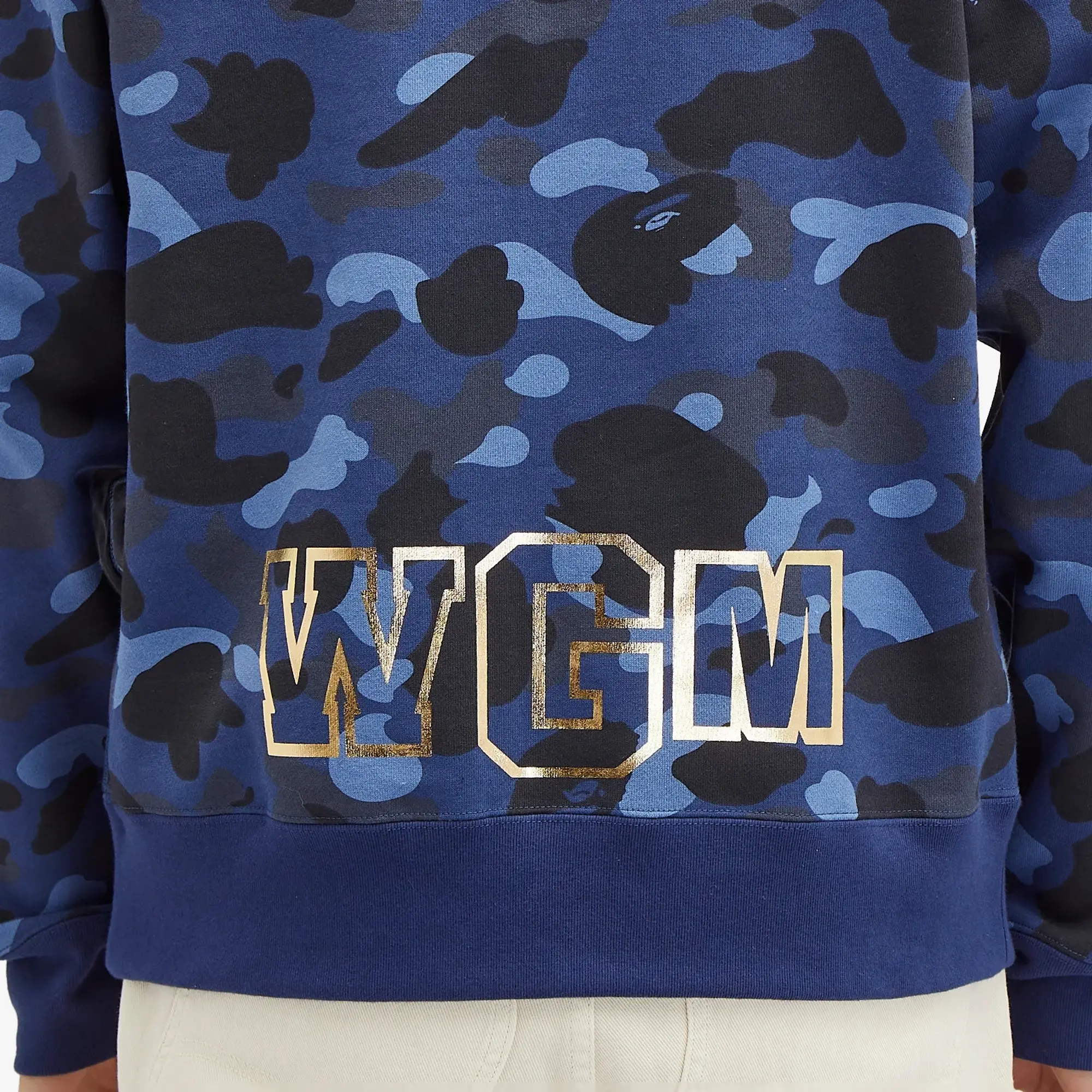 A Bathing Ape Men's Colour Camo Shark Crew Sweat Navy
