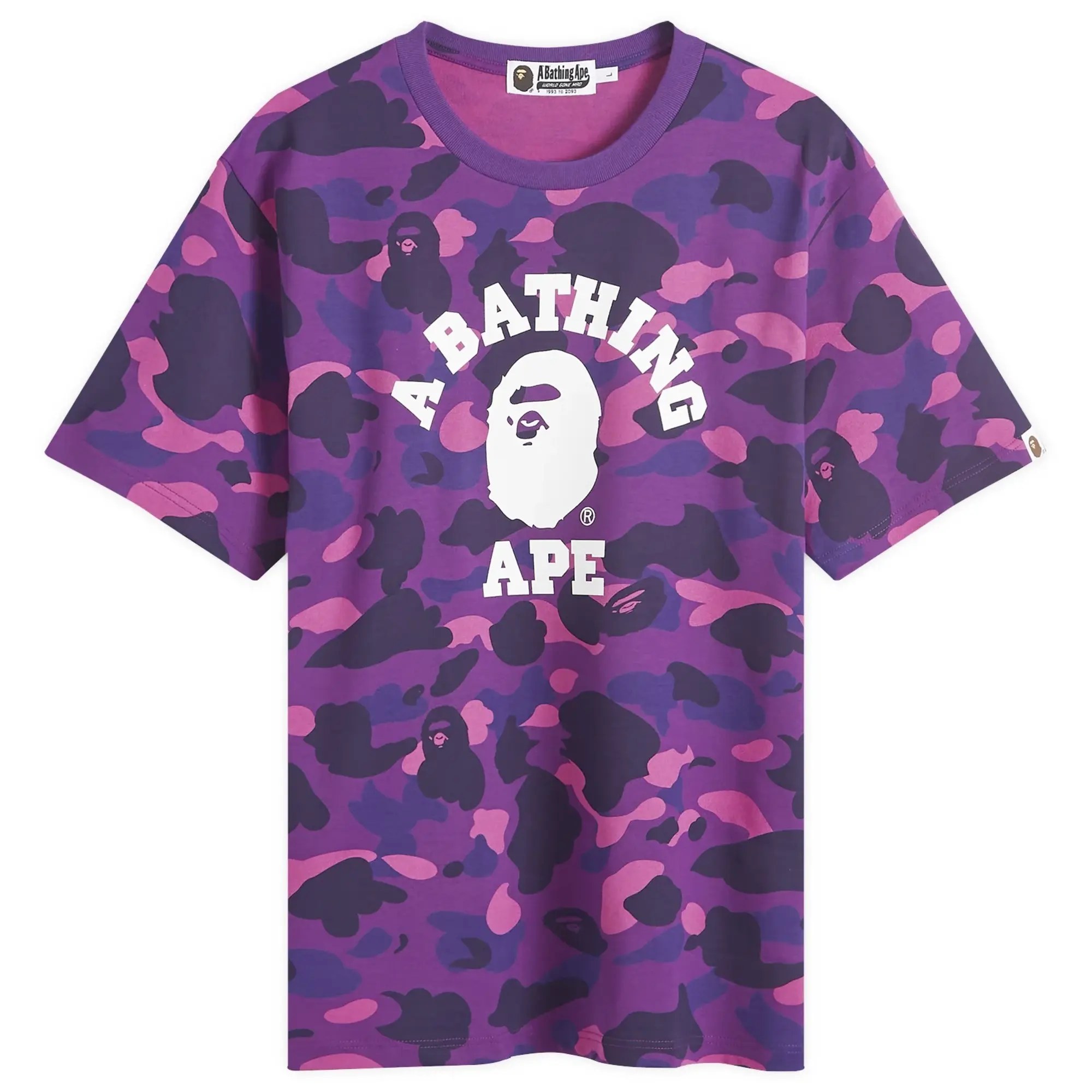 T-Shirt A Bathing Ape Color Camo College Tee Purple Xxxl
