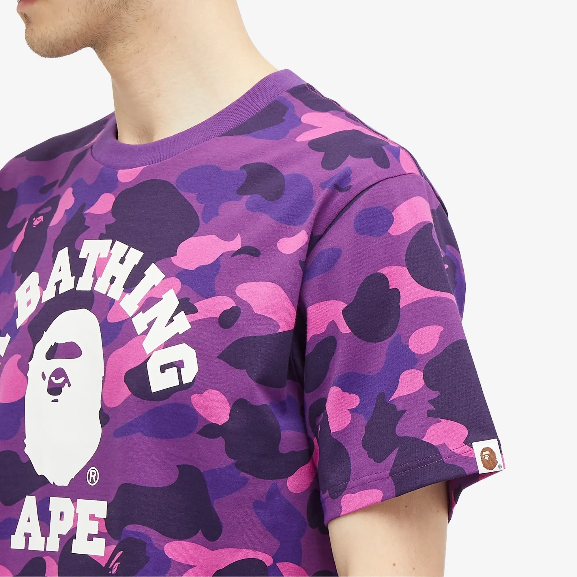 T-Shirt A Bathing Ape Color Camo College Tee Purple Xxxl
