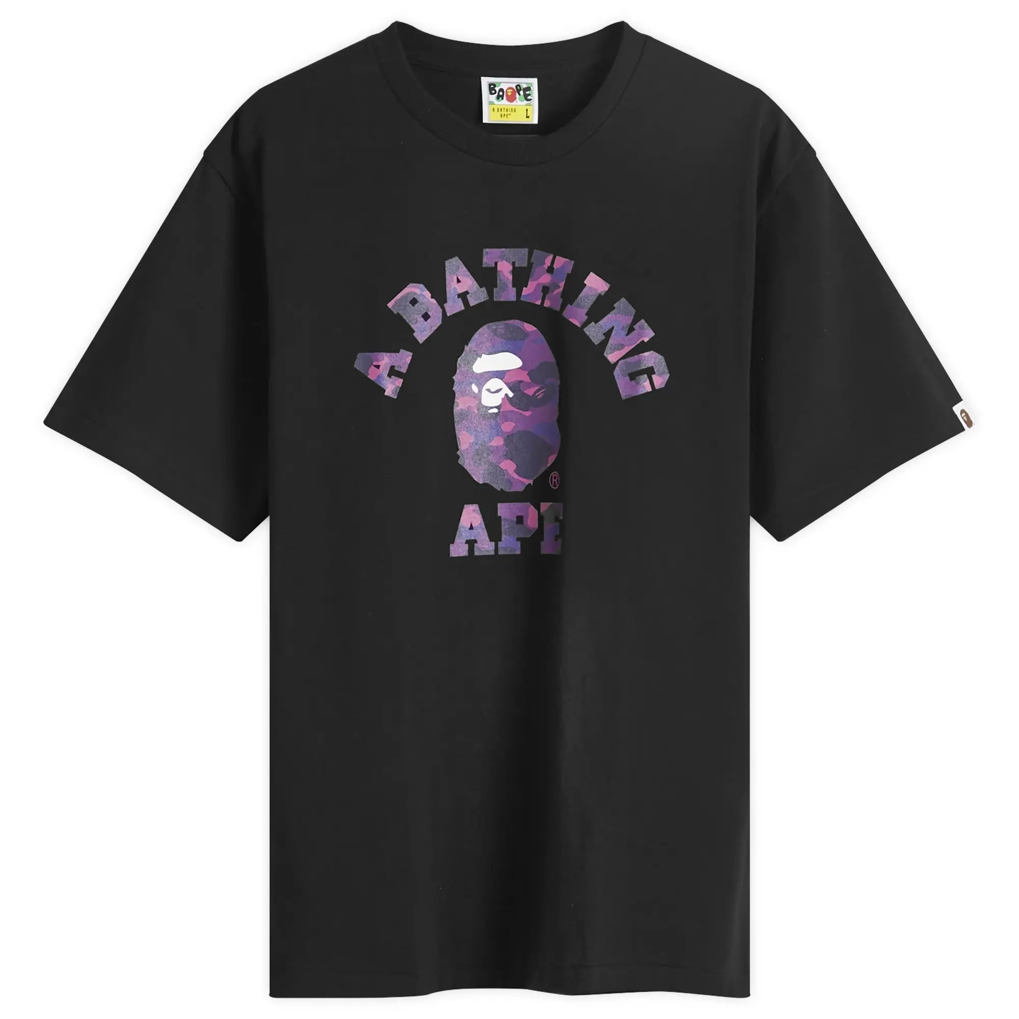 A Bathing Ape Men's Colour Camo College T-Shirt Black/Purple