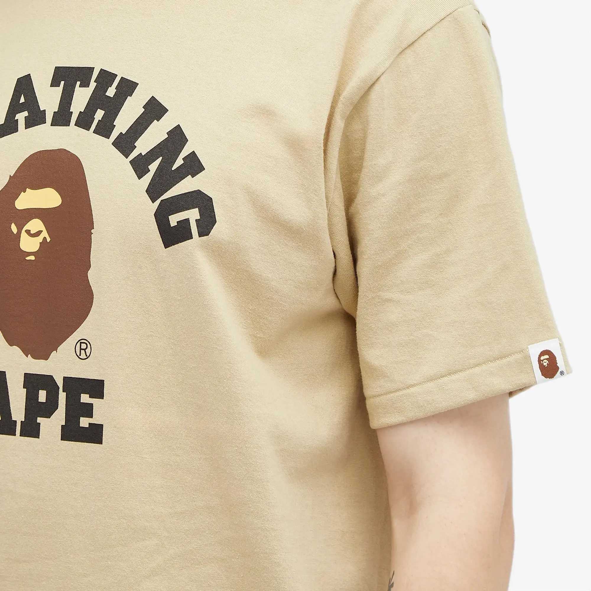 A Bathing Ape Men's College T-Shirt Beige