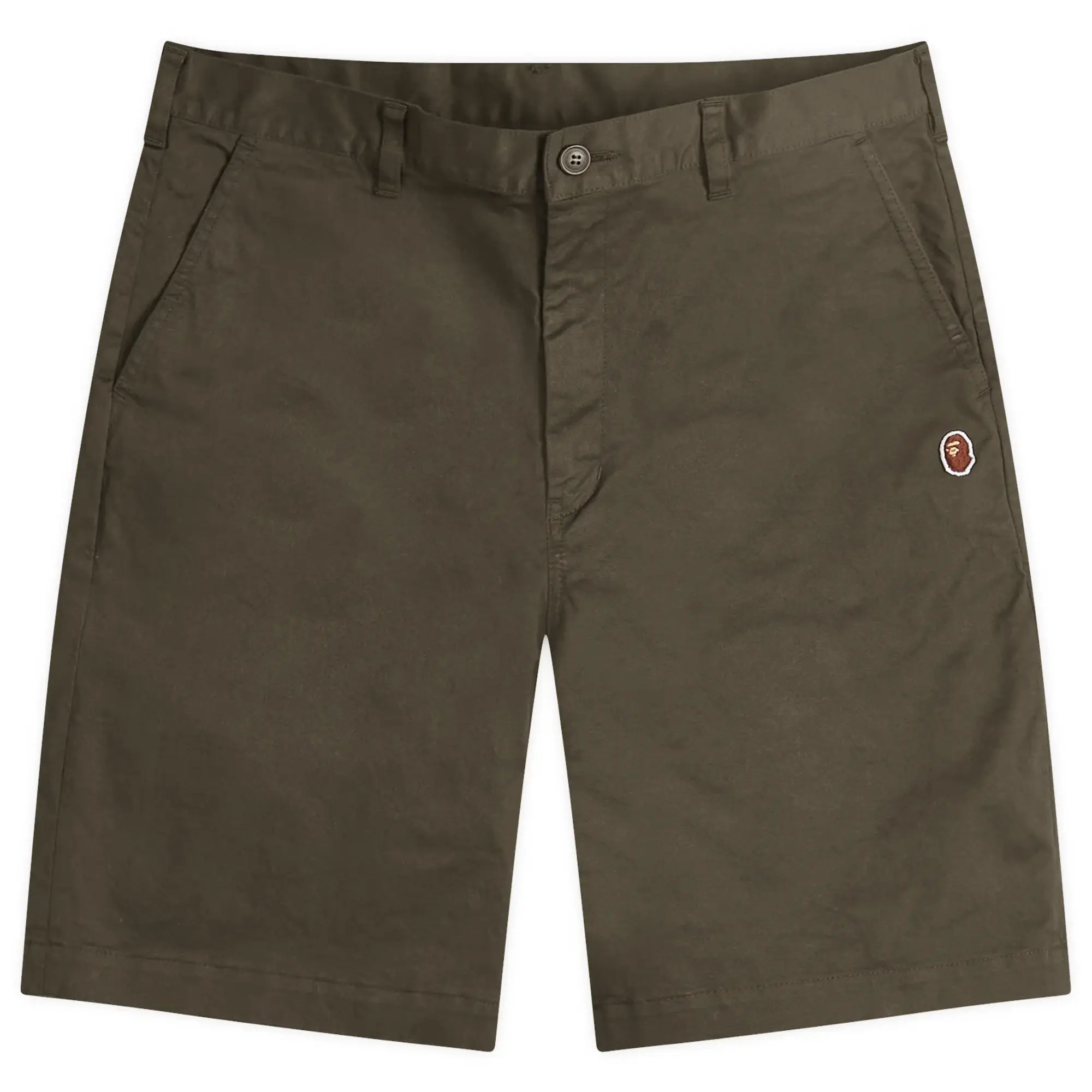 A Bathing Ape Men's One Point Chino Shorts Olive