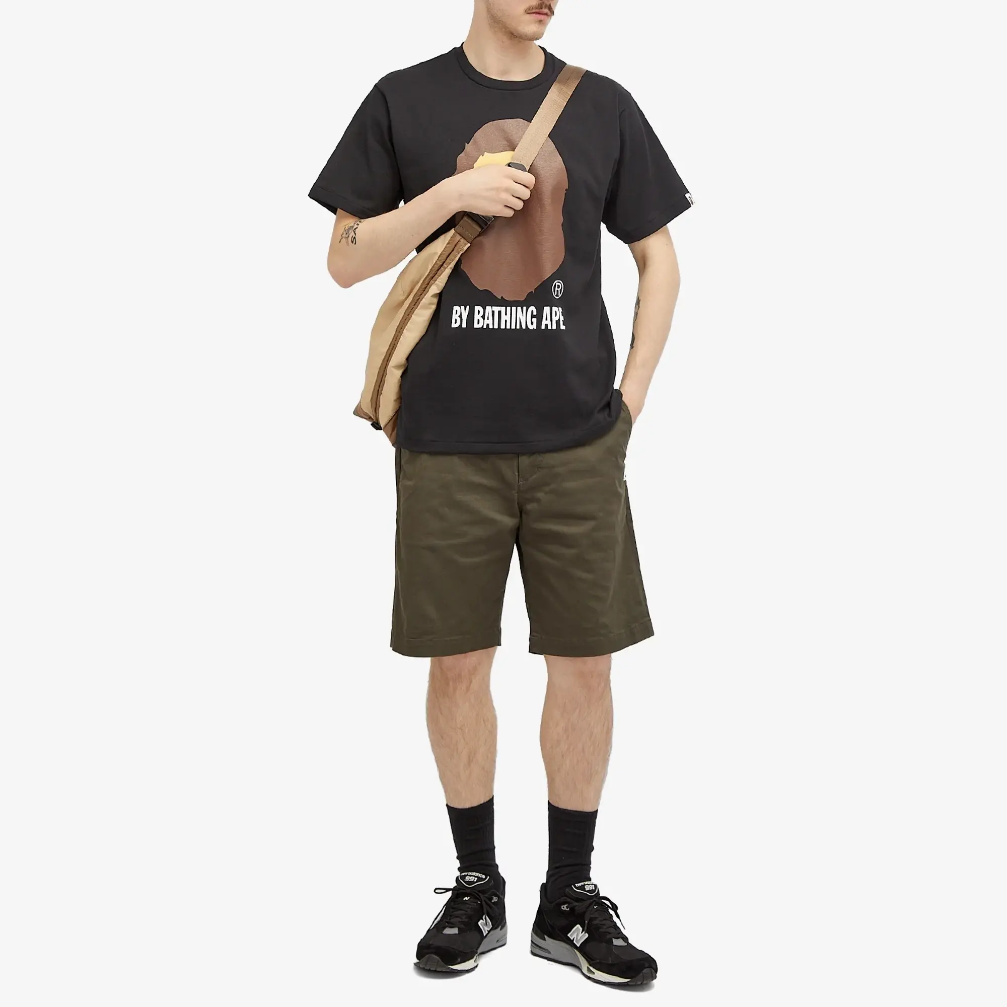 A Bathing Ape Men's One Point Chino Shorts Olive
