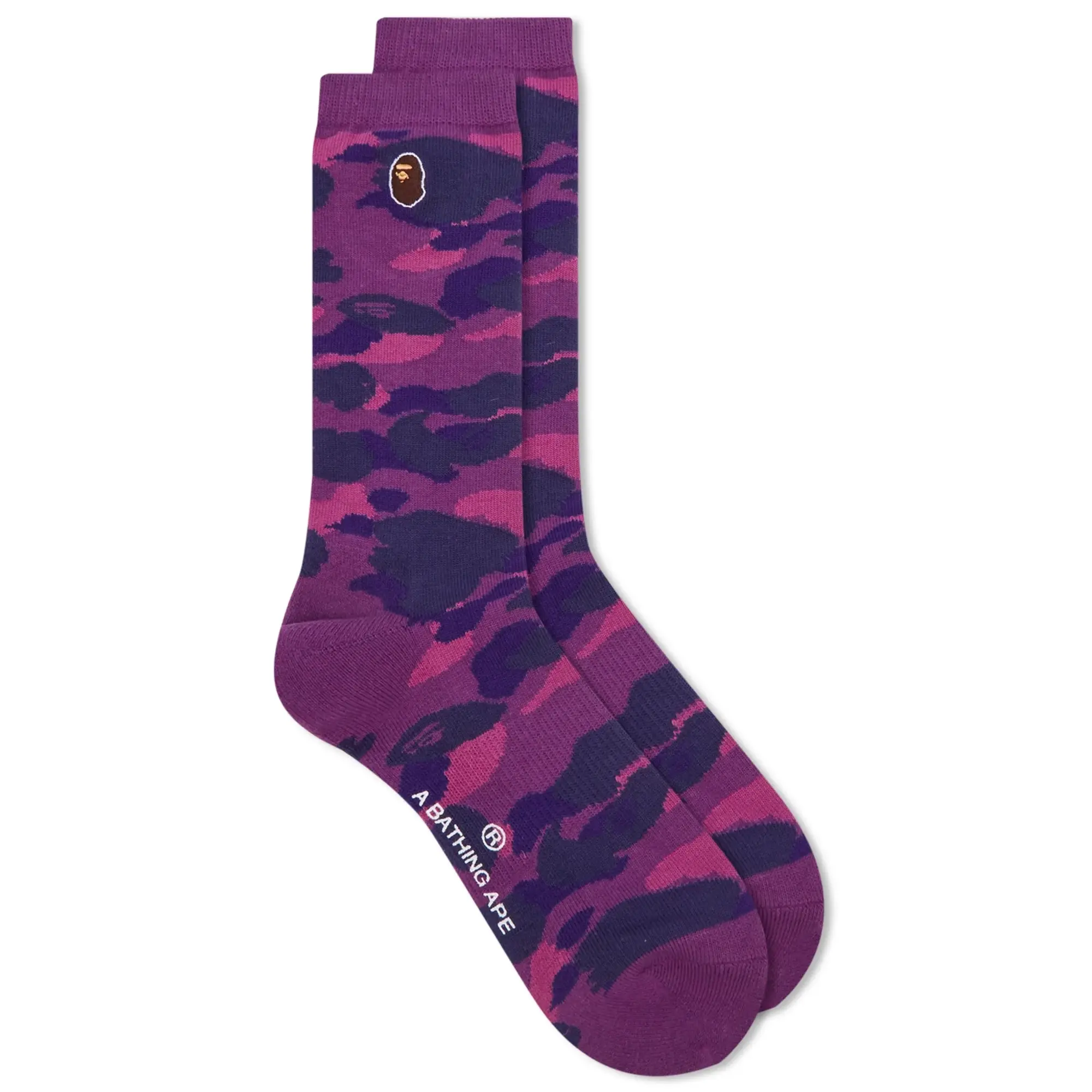 A Bathing Ape Colour Camo One Point Socks Purple