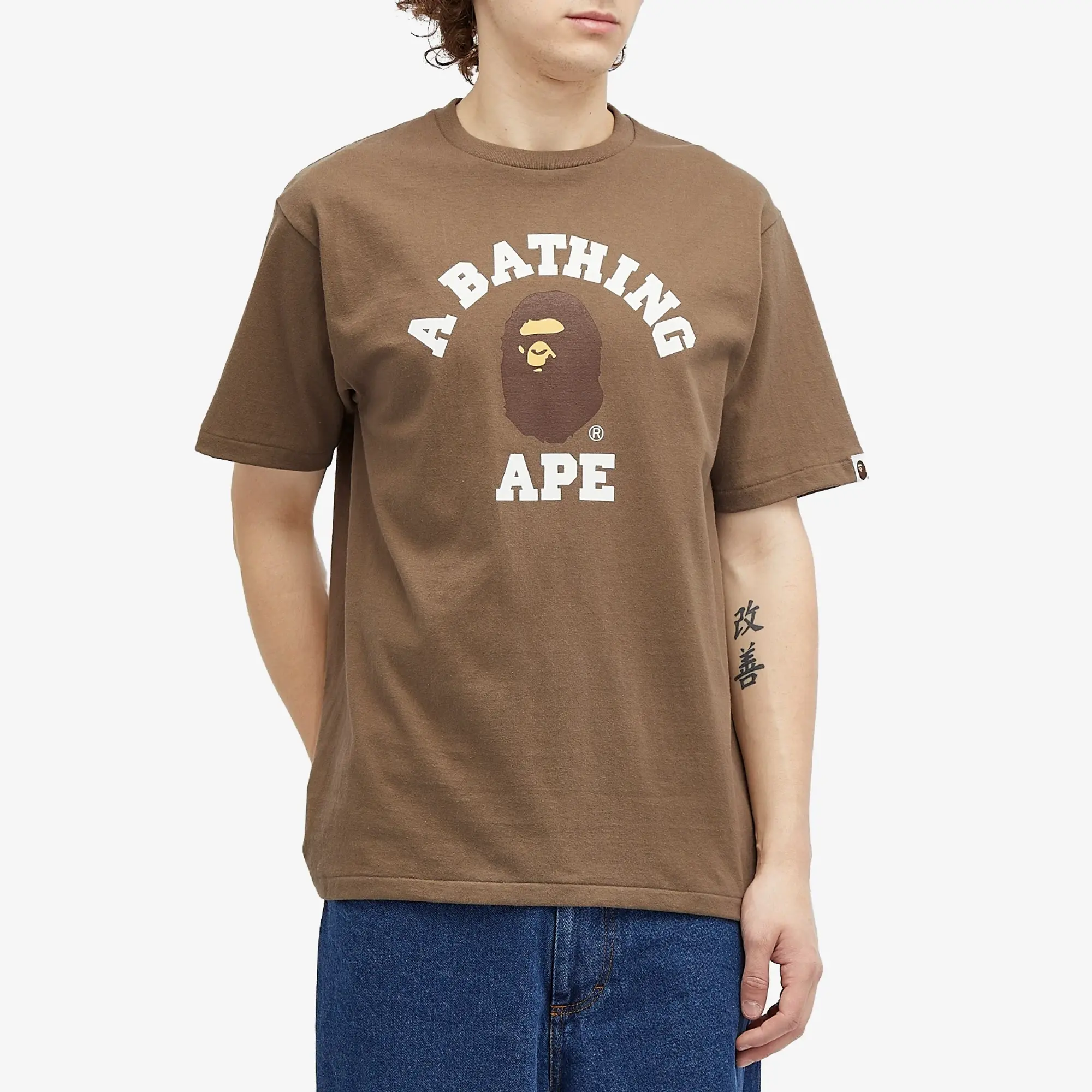 A Bathing Ape Men's College T-Shirt Brown