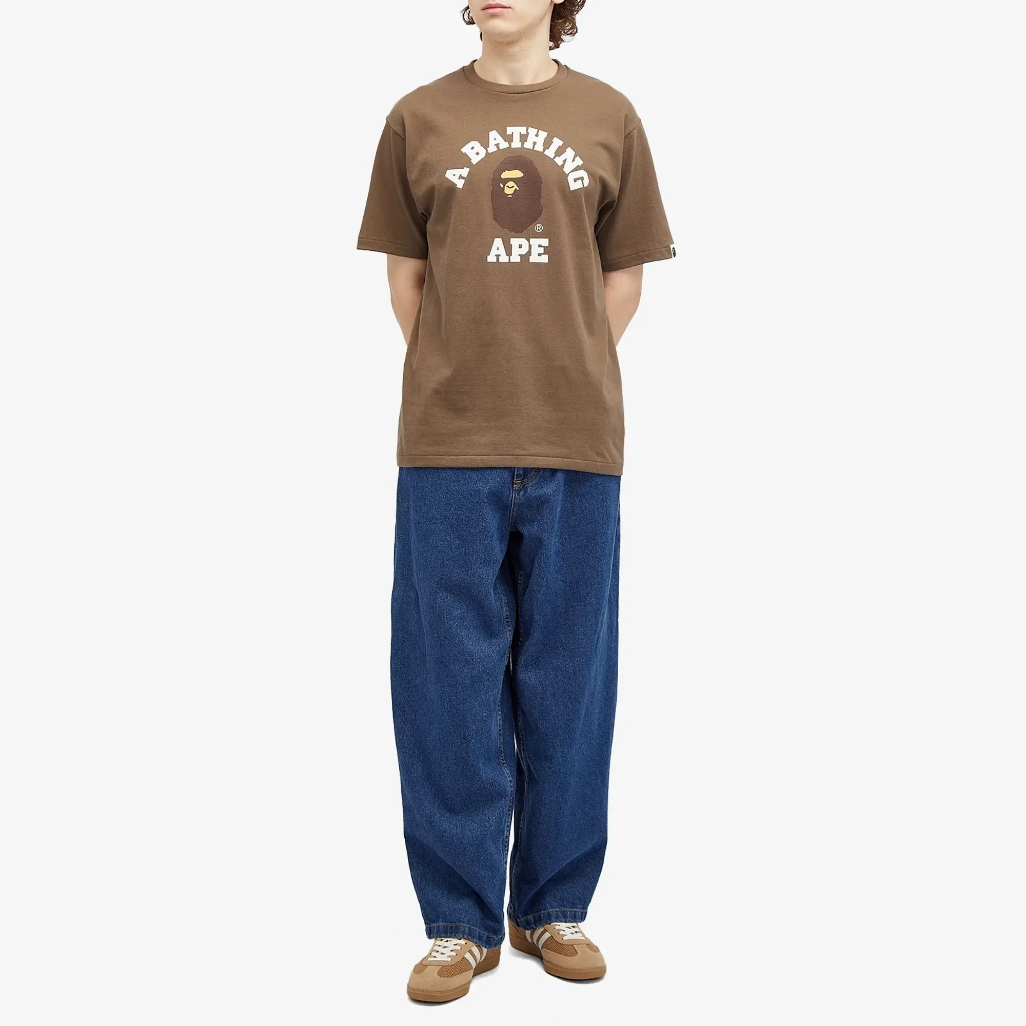 A Bathing Ape Men's College T-Shirt Brown