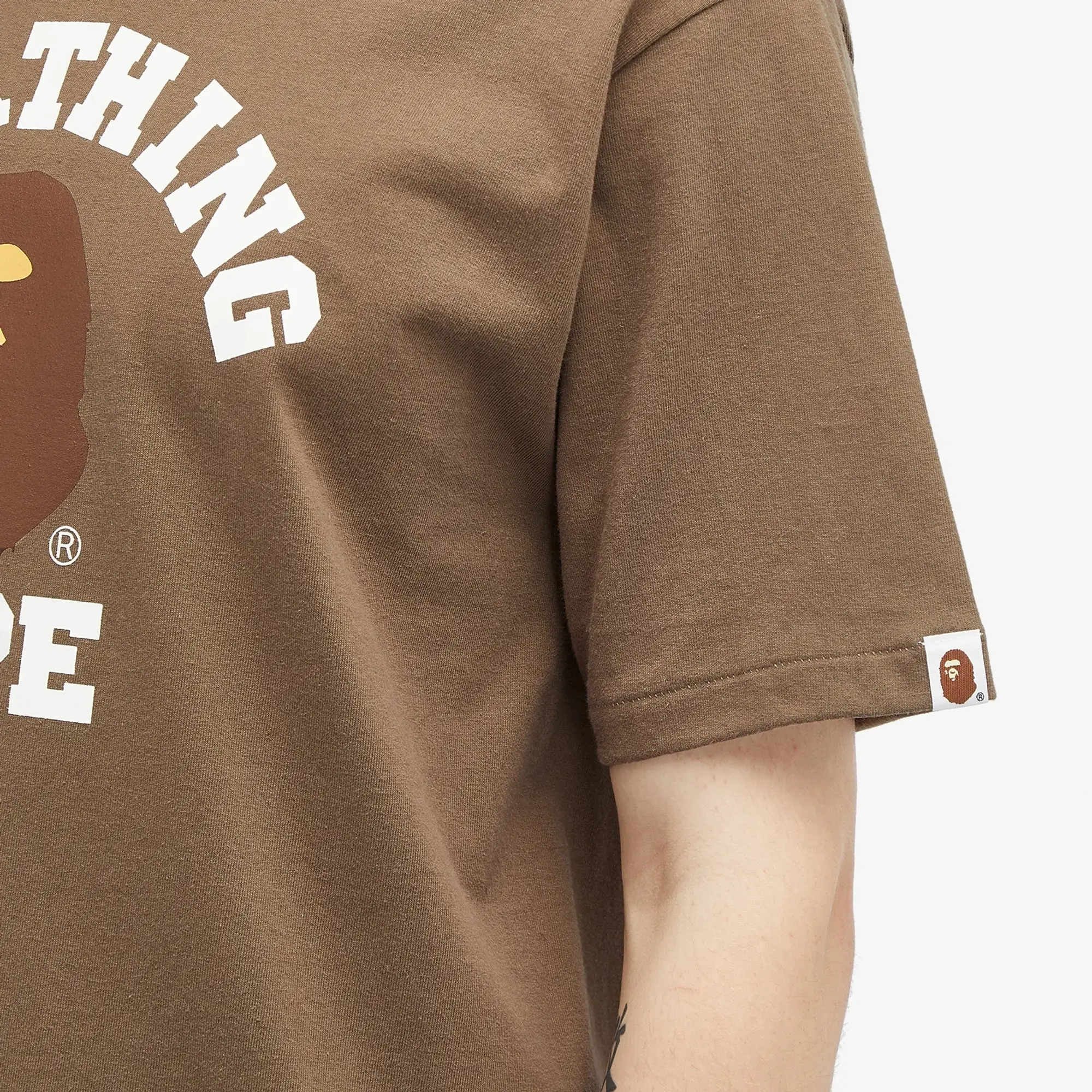 A Bathing Ape Men's College T-Shirt Brown