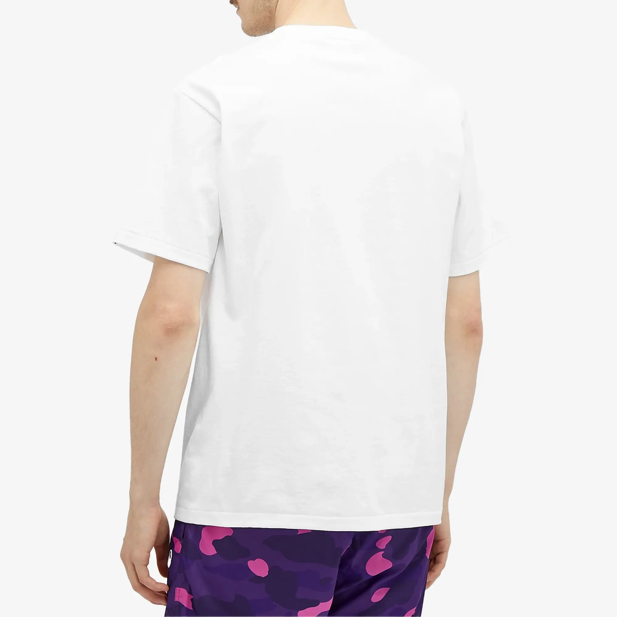A Bathing Ape Men's Colour Camo College T-Shirt White/Purple