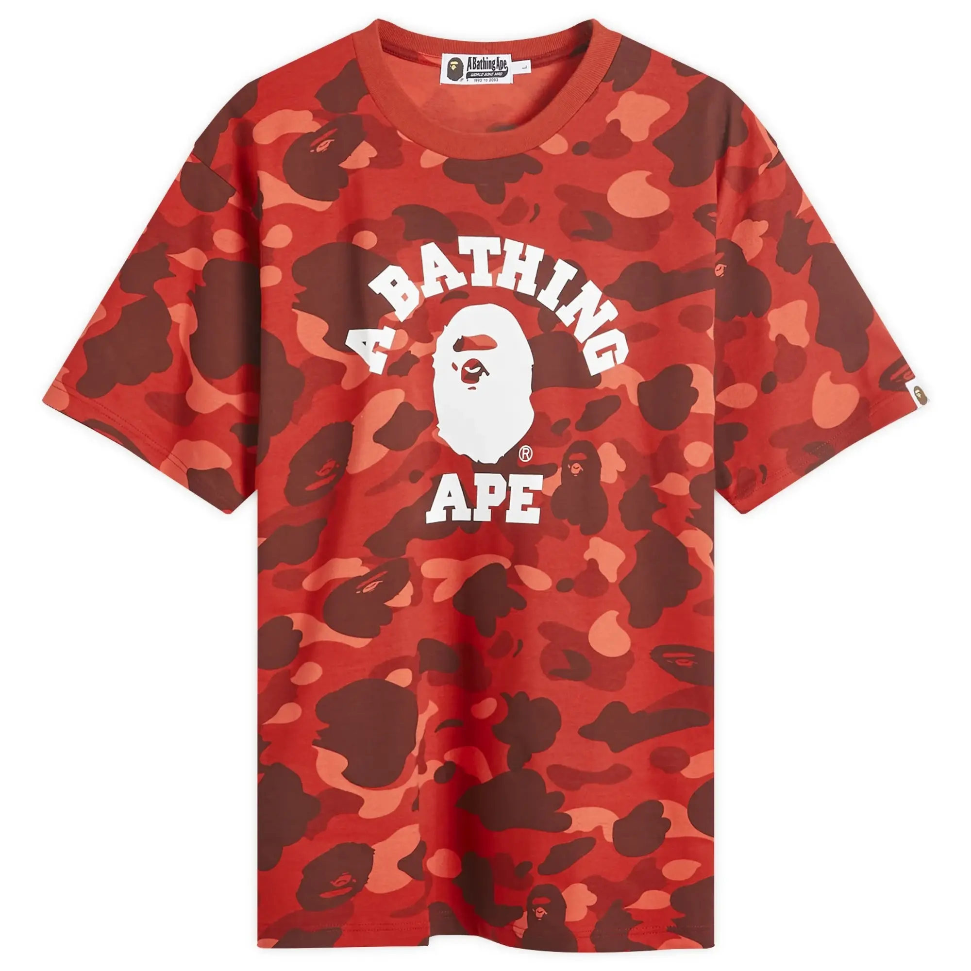 A Bathing Ape Men's Colour Camo College T-Shirt Red