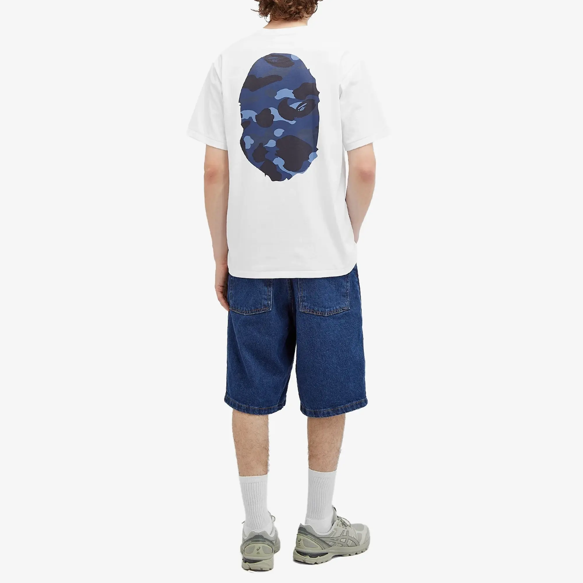 A Bathing Ape Men's Camo Big Ape Head T-Shirt White/Navy