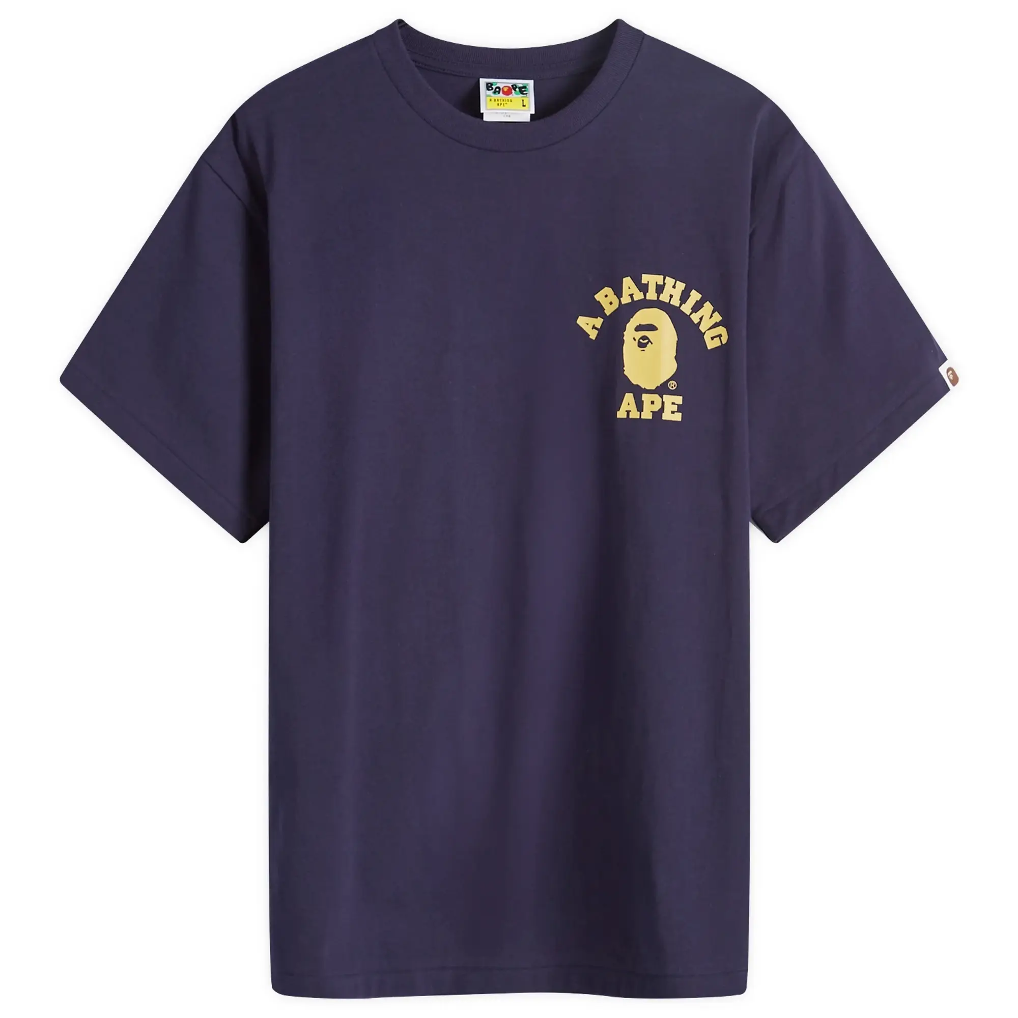 A Bathing Ape Men's Colour Camo College ATS T-Shirt Navy