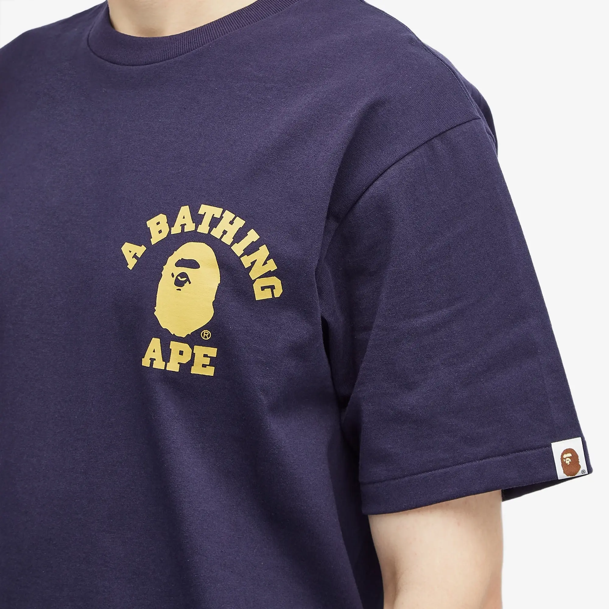 A Bathing Ape Men's Colour Camo College ATS T-Shirt Navy