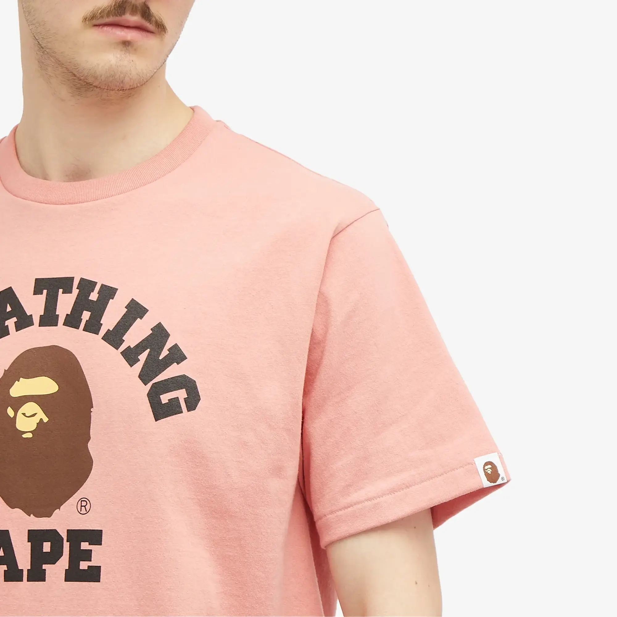 A Bathing Ape Men's College T-Shirt Pink