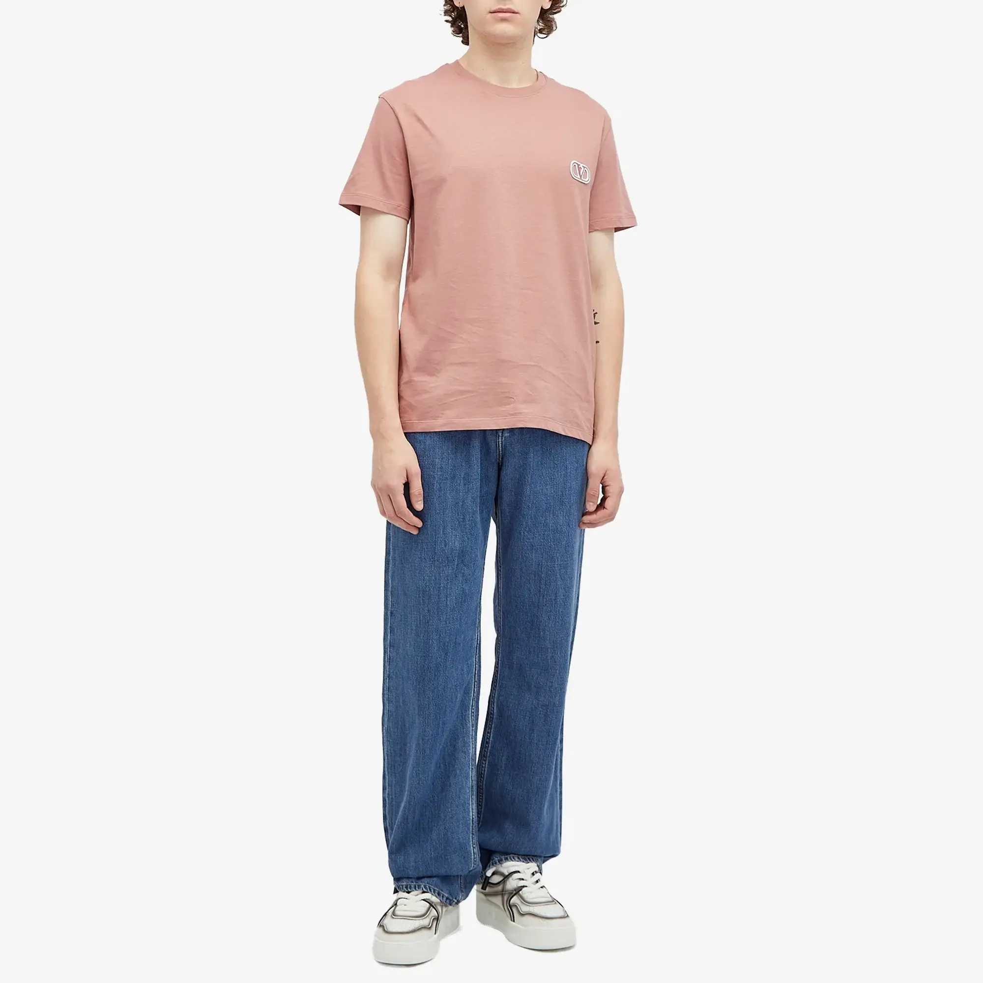 Valentino Men's Small V Logo T Shirt Malva