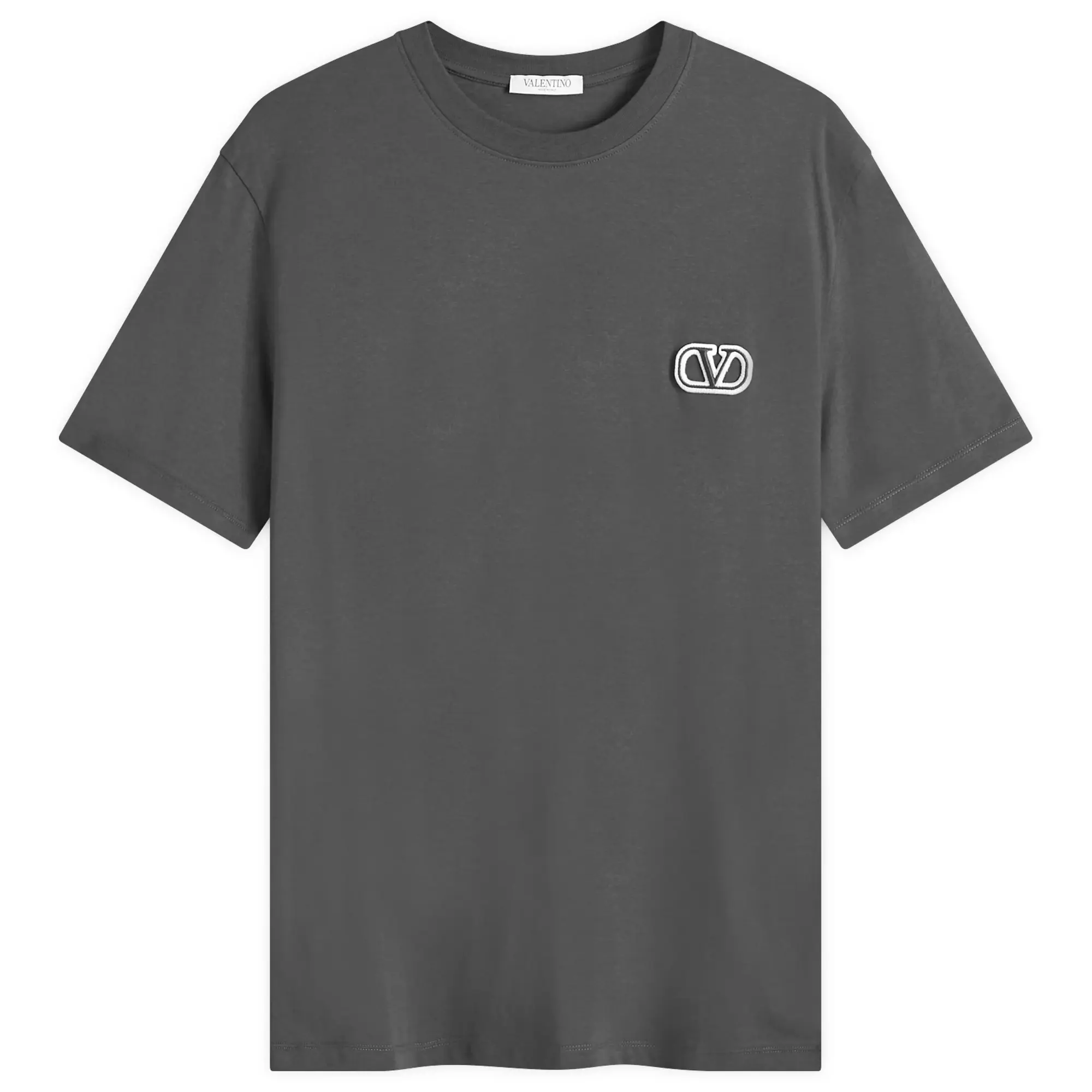 Valentino Men's Small V Logo T Shirt Antracite
