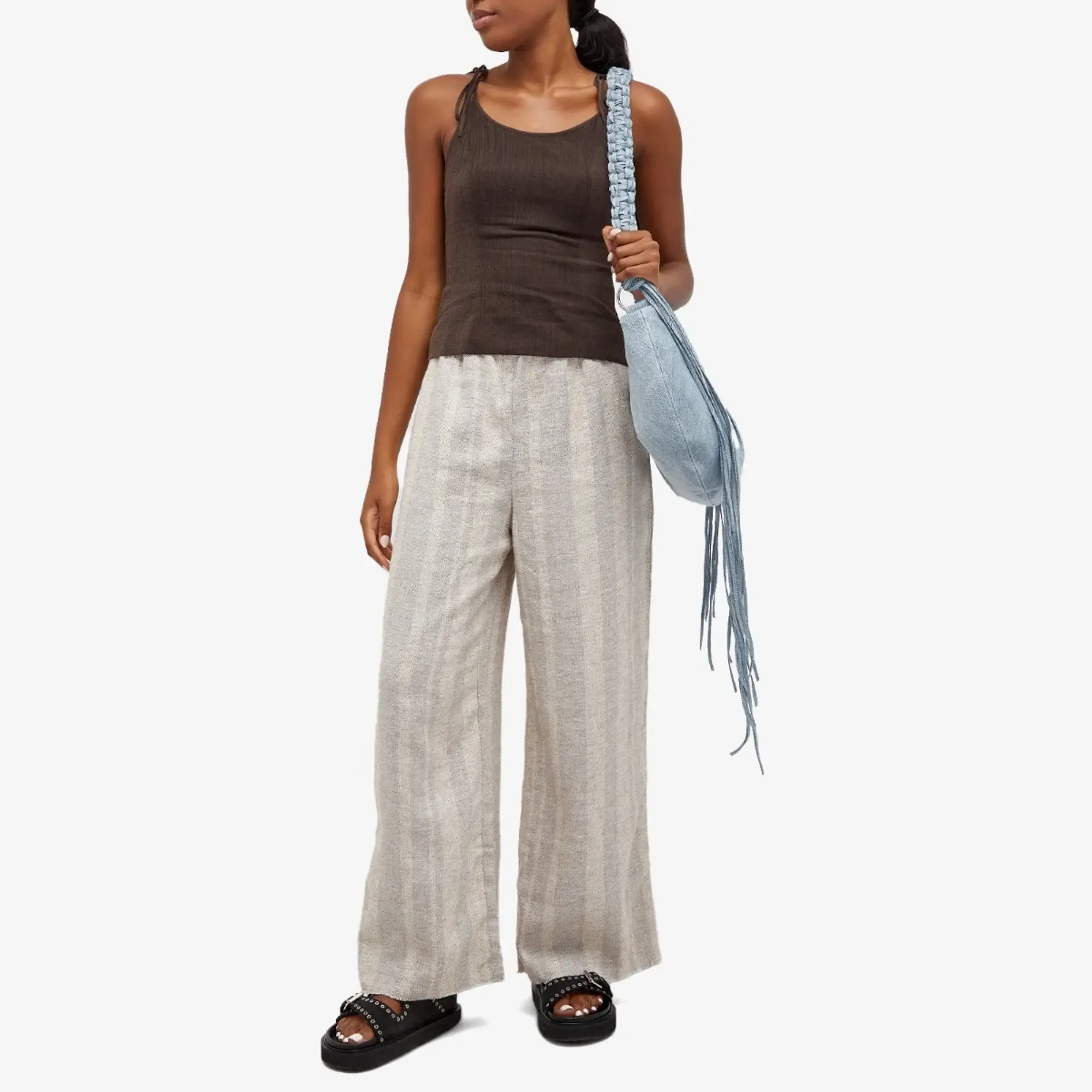 Faithfull The Brand Women's Sao Paulo Pant Sand/Skyblue Stripe