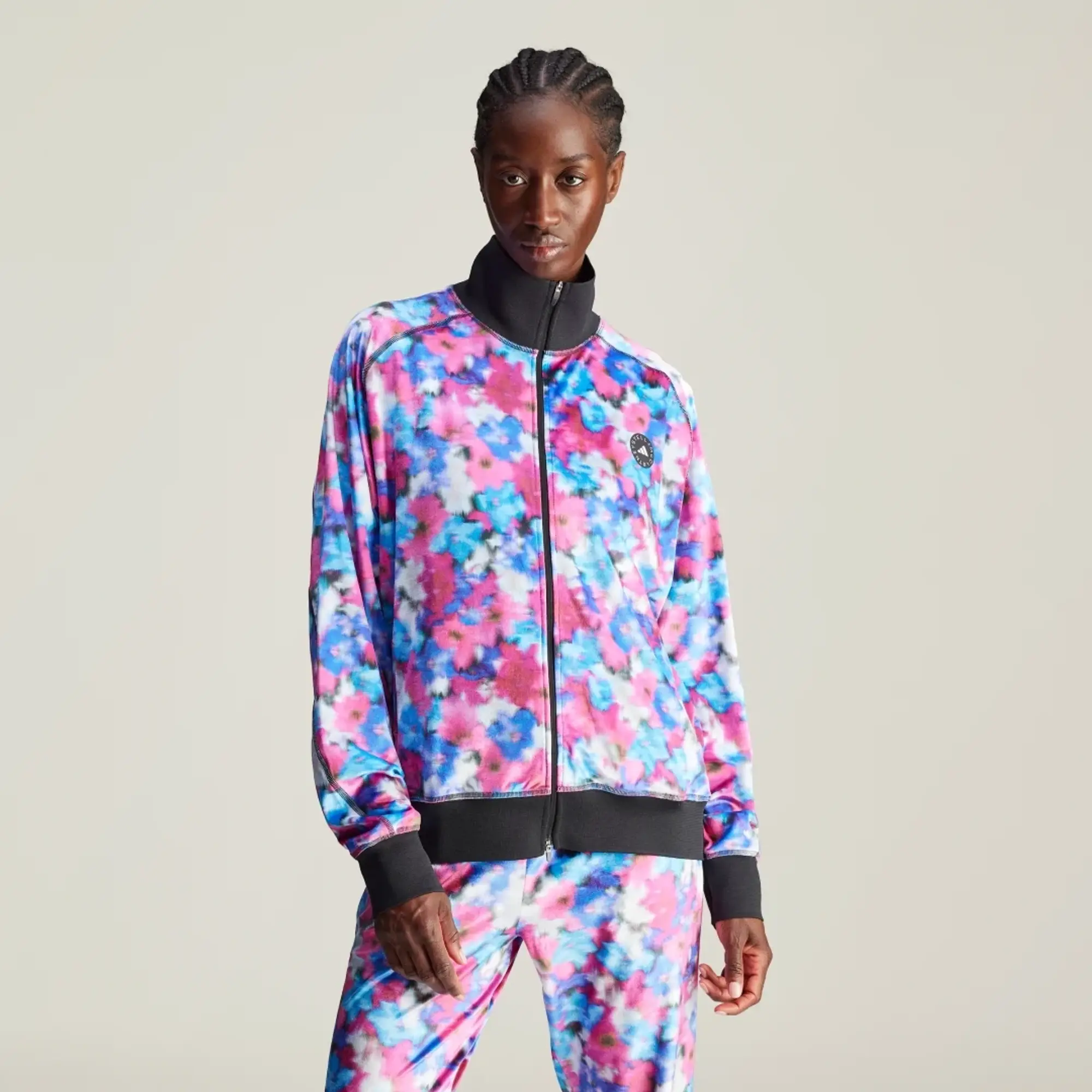 Sweatshirt Adidas X Stella Mccartney Velours Tracktop Signal Cyan/ Real Pink/ Clear Onix S