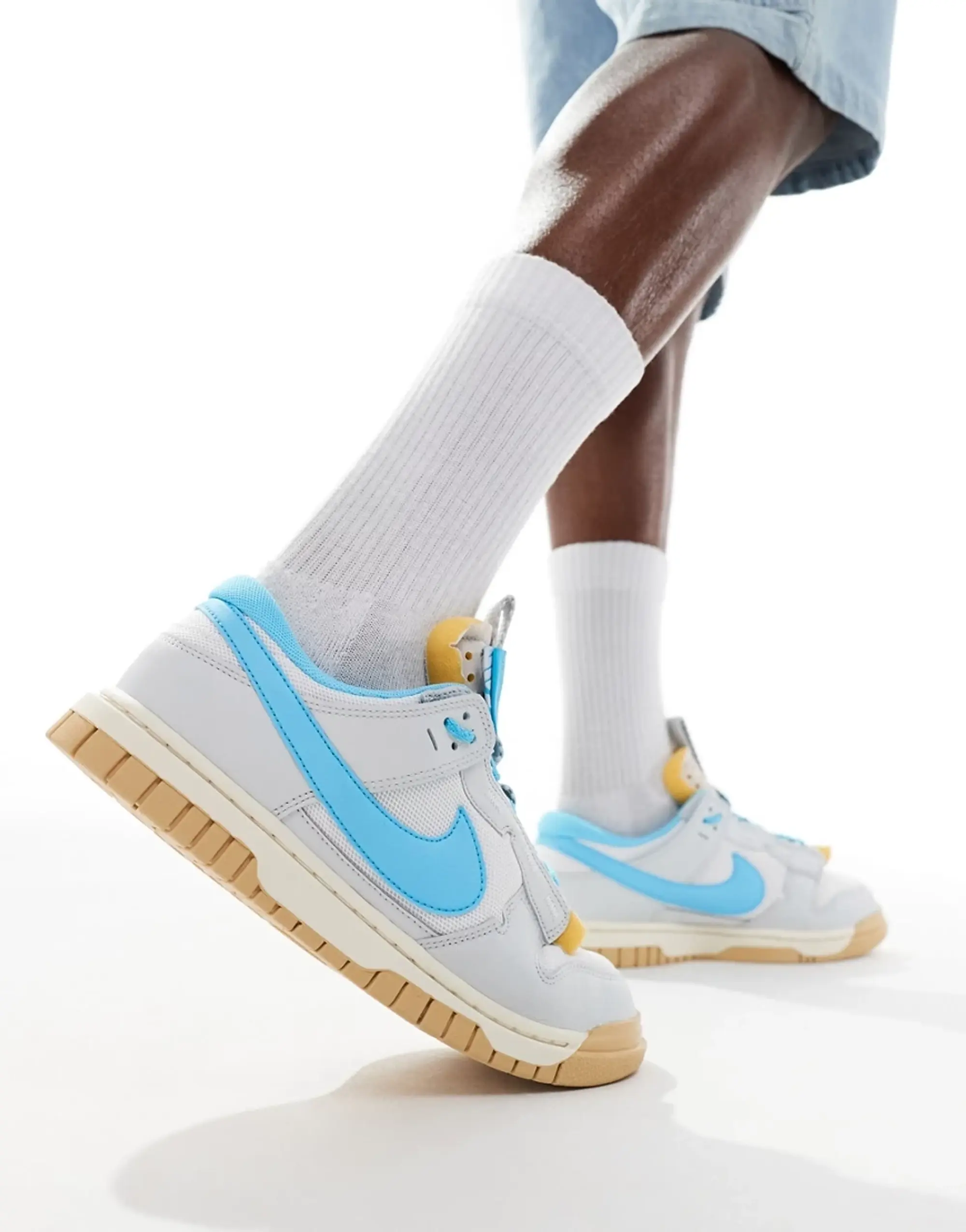 Nike Dunk Low Jumbo Trainers In White And Blue