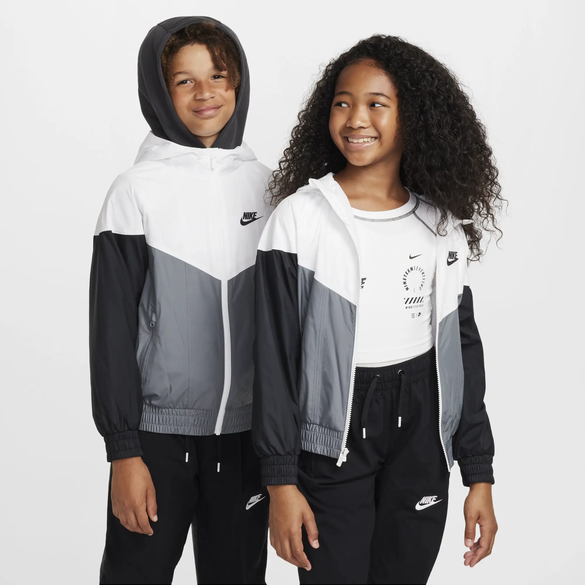 Nike Sportswear Lightweight Colour Block Jacket Junior - White