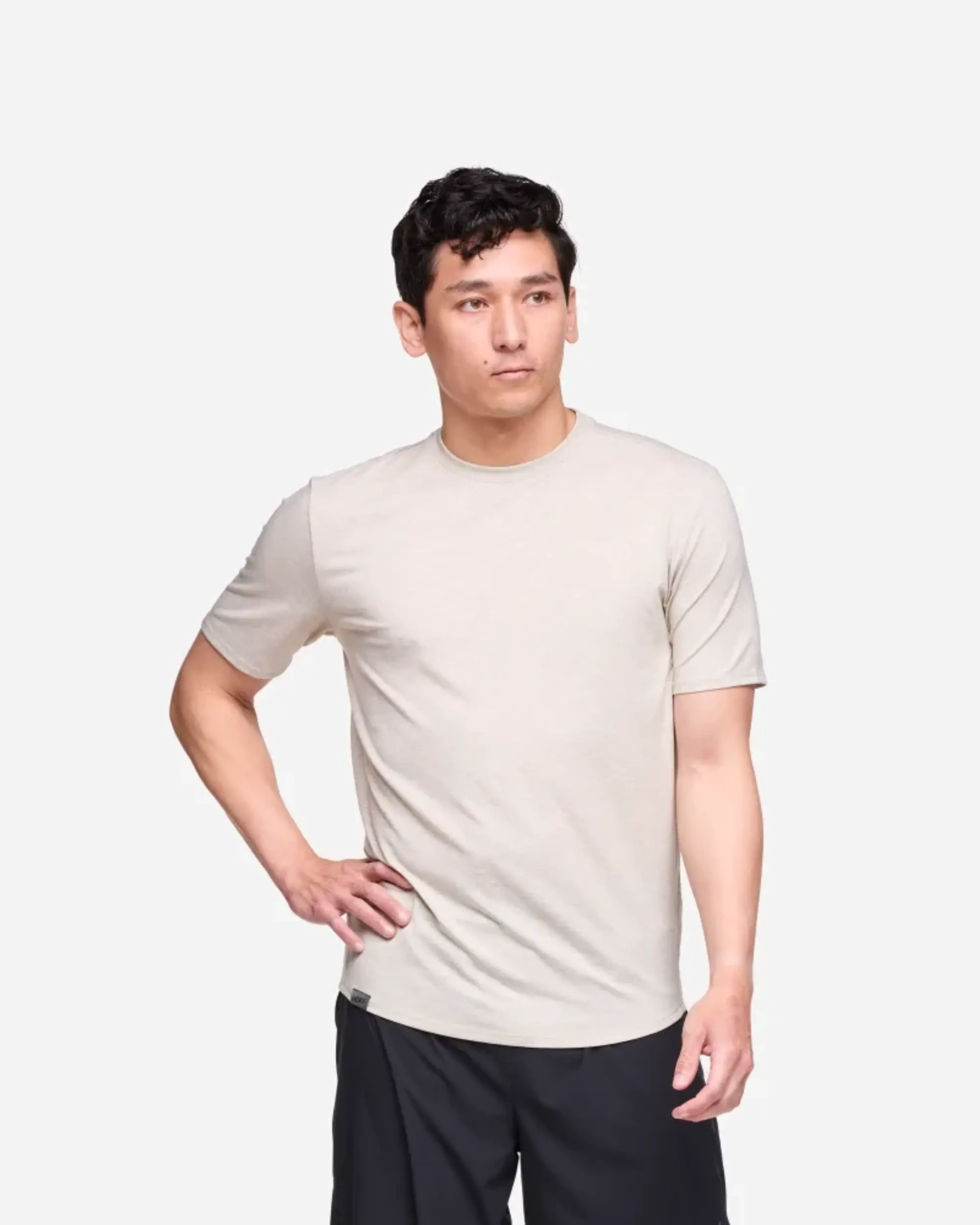 Hoka One One Men's HOKA Essential T-Shirt in Sesame Htr
