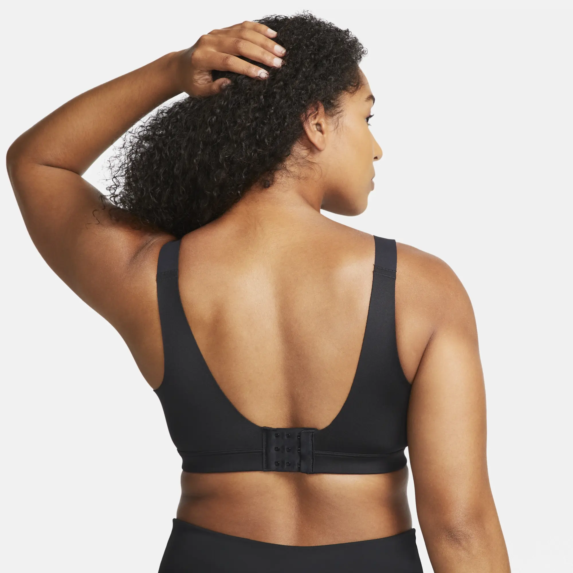 Nike Alpha Women's High-Support Padded Adjustable Sports Bra - Black - Recycled Polyester Minimum