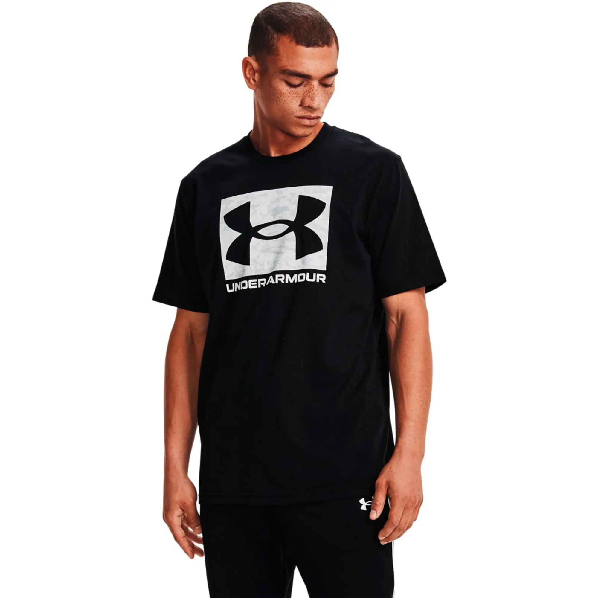 Men's  Under Armour  ABC Camo Boxed Logo Short Sleeve Black / White XXL