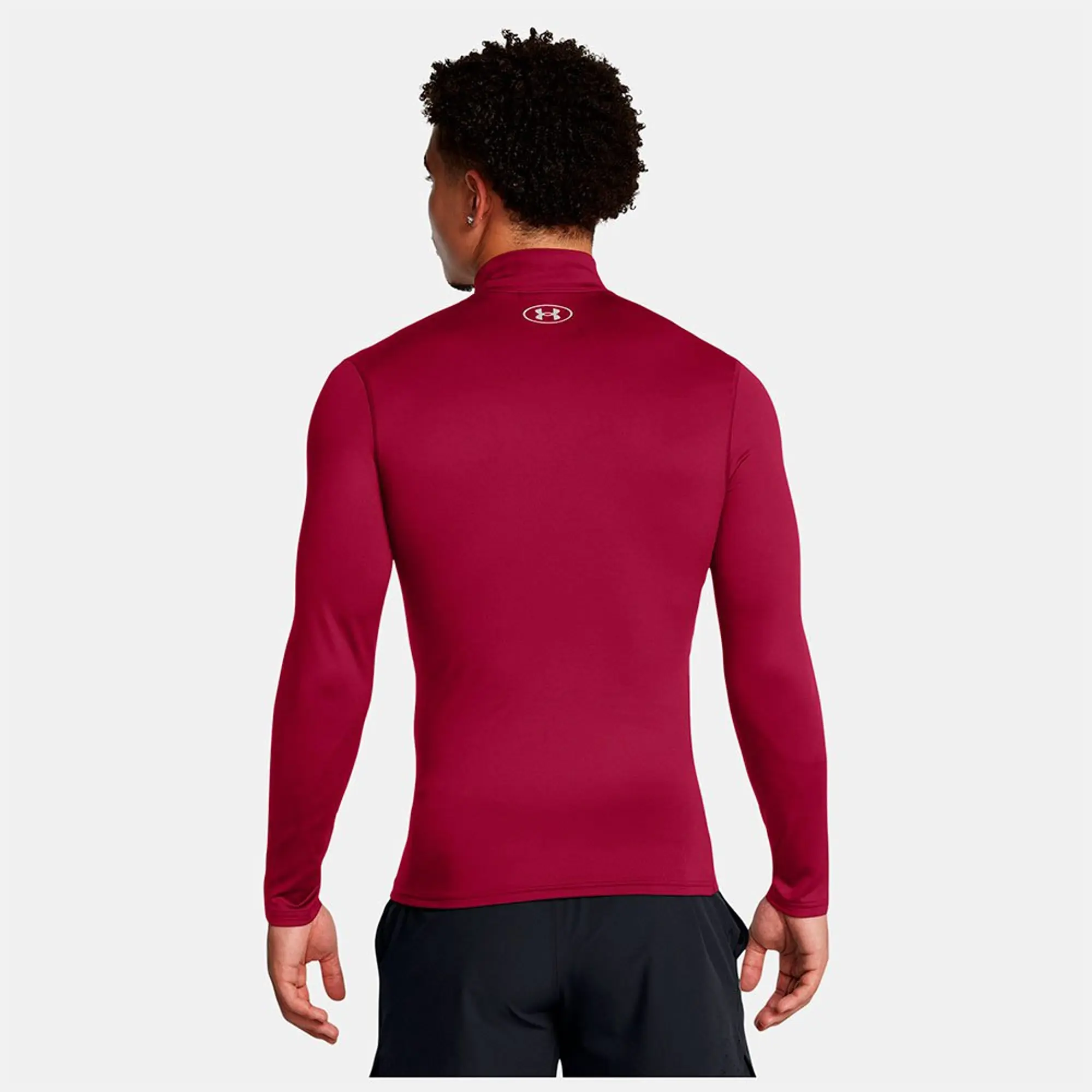 Under Armour Men's ColdGear® Elite Mock Long Sleeve Cardinal / Metallic Silver XXL